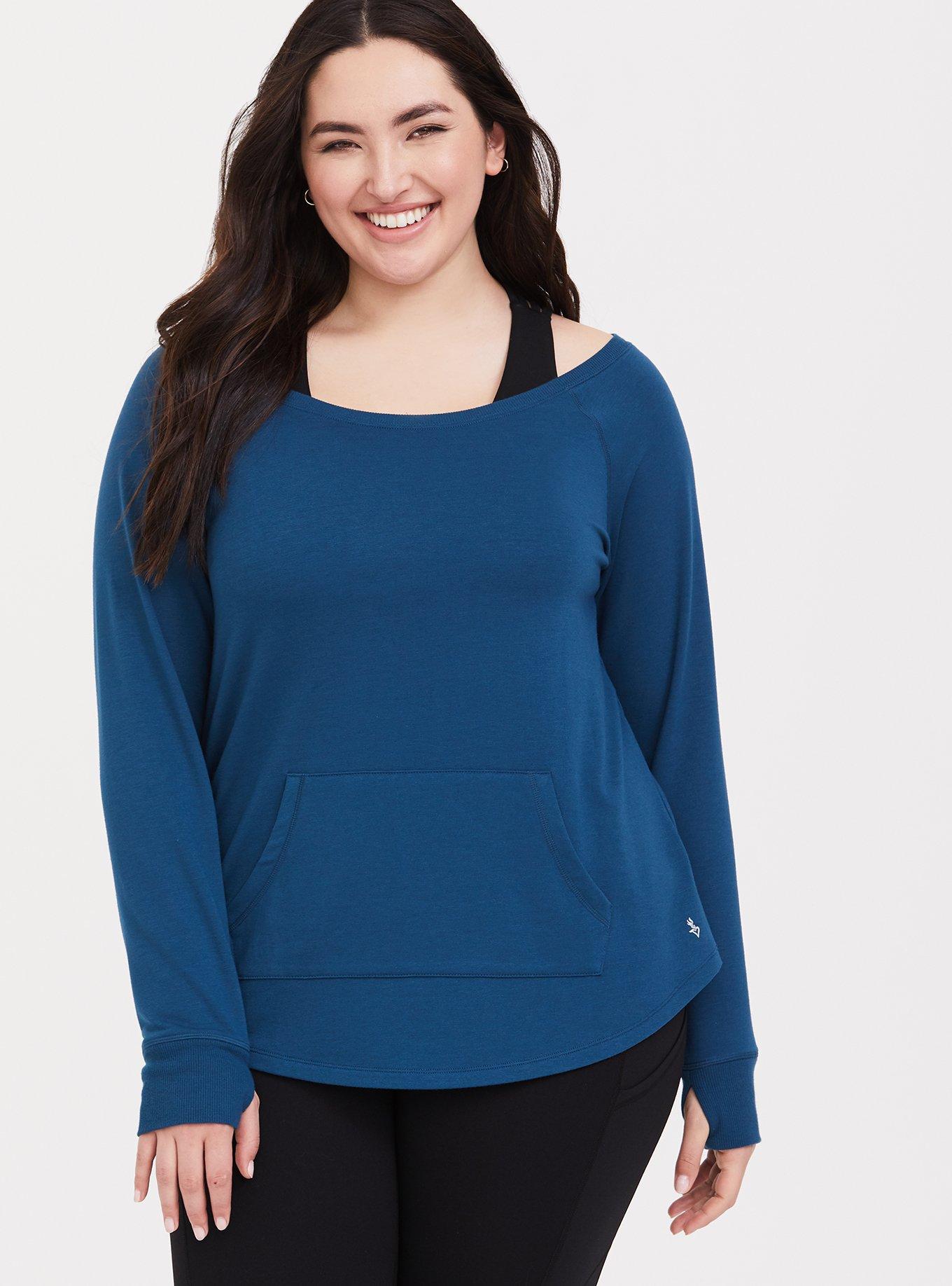 Plus Size - French Terry Long Sleeve Active Sweatshirt - Torrid