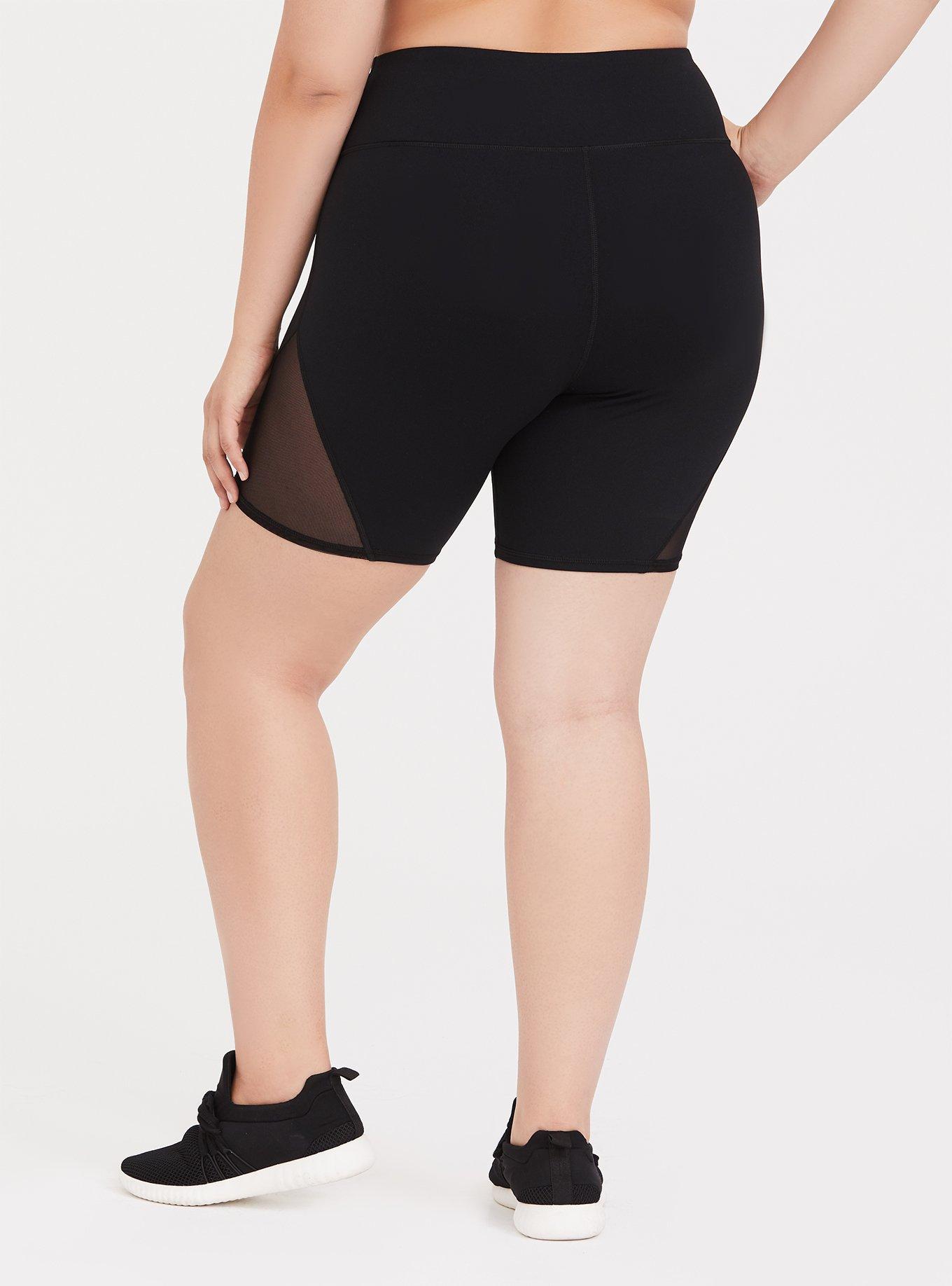 Plus Size - Black Mesh Insert Wicking Active Bike Short - Torrid