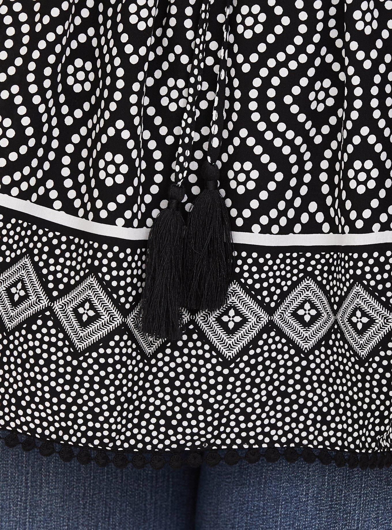 Black & White Border Print Challis Cami, NONEC, alternate