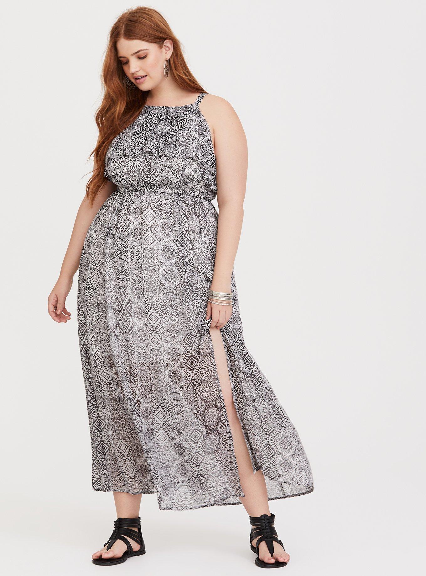 Torrid black store and white dress