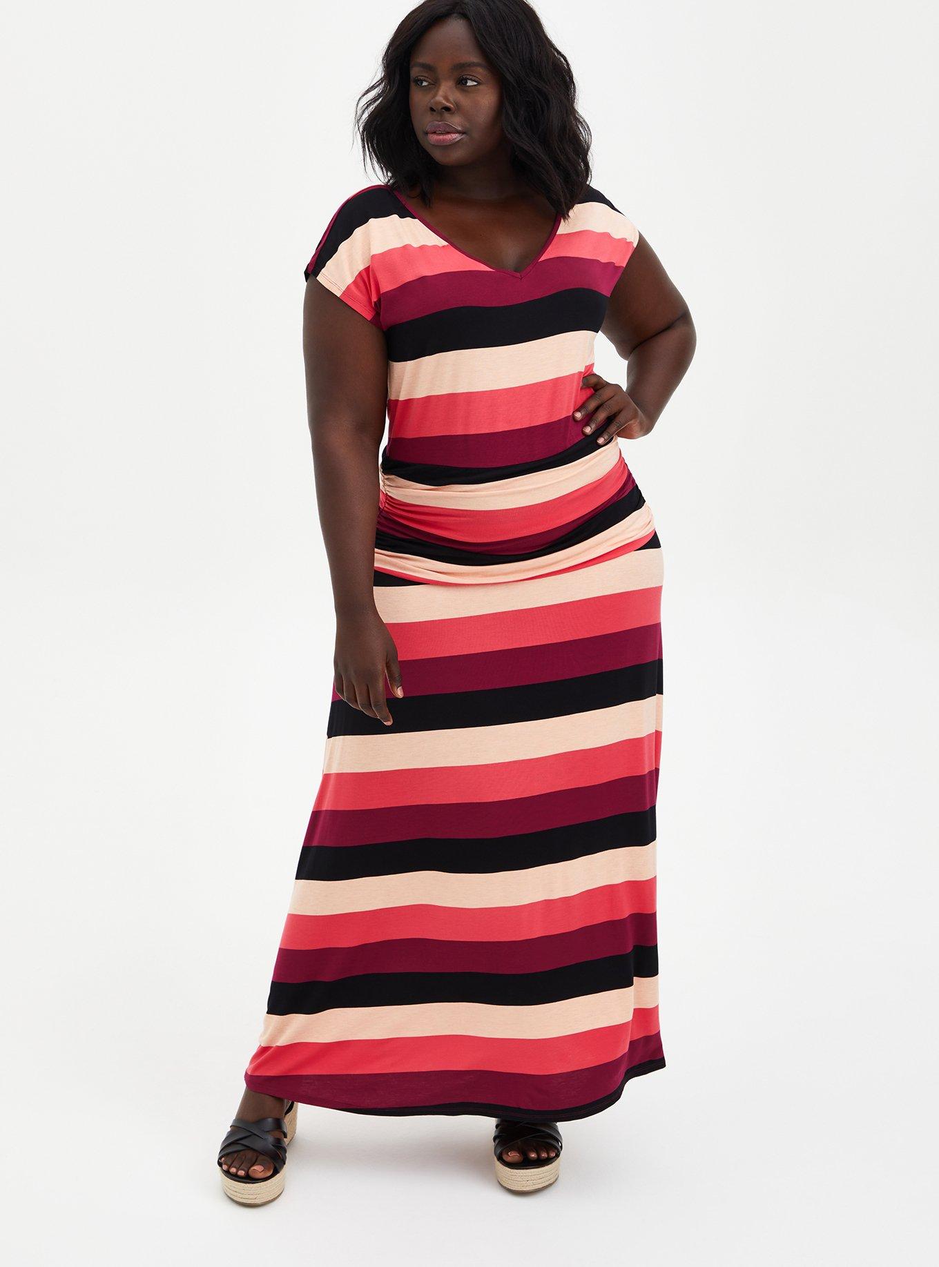 Plus size shirred maxi dress hotsell