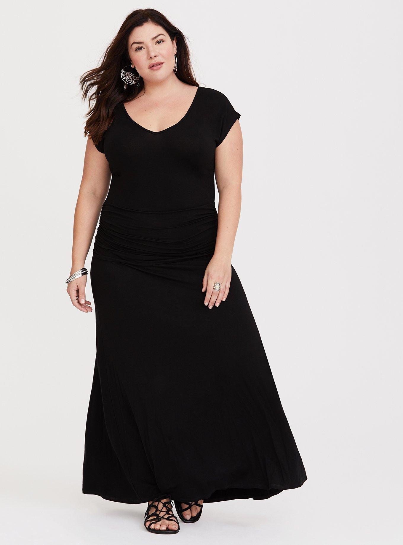 Plus Size - Maxi Jersey Shirred Dress - Torrid