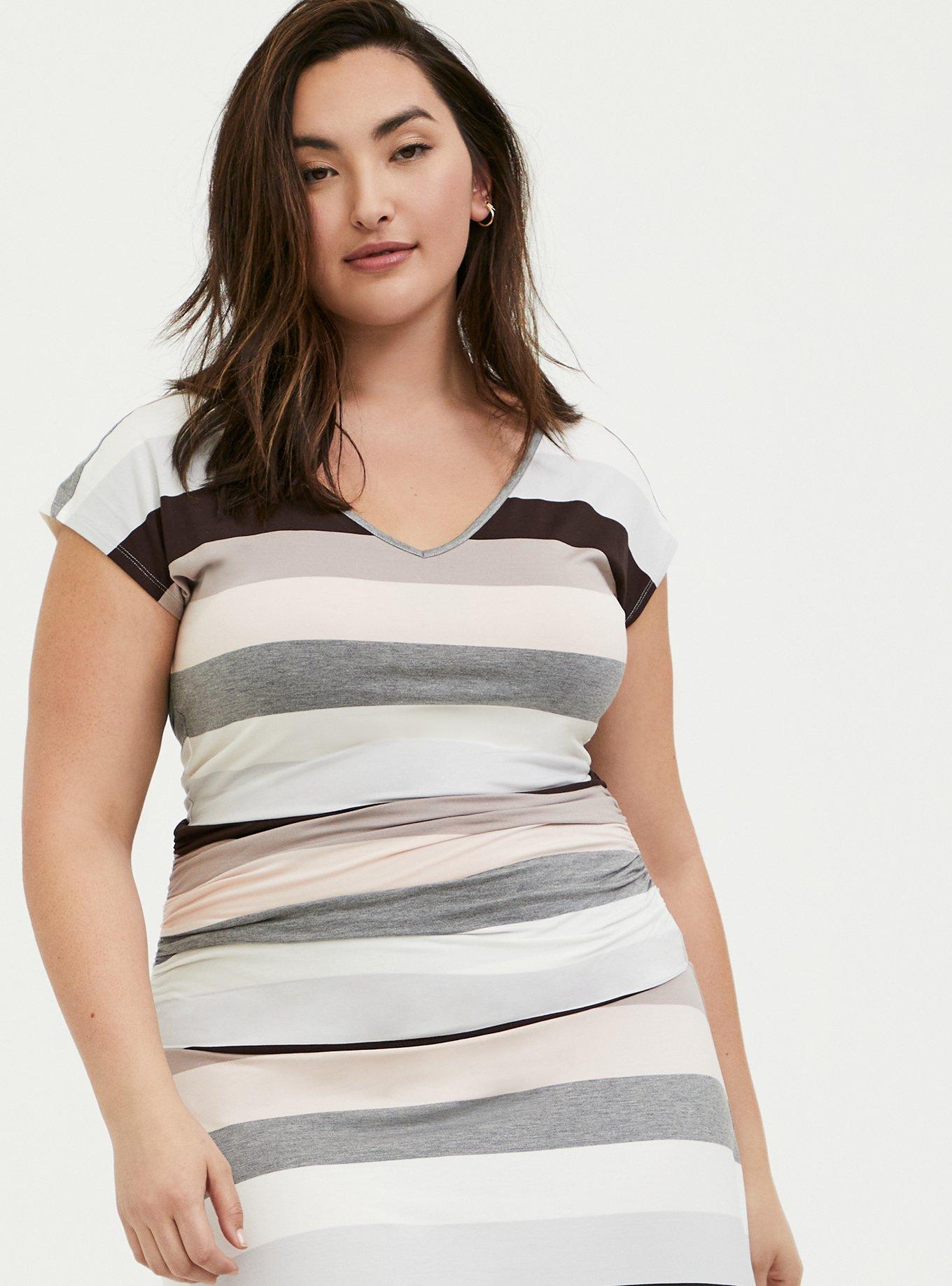 Plus Size - Maxi Jersey Shirred Dress - Torrid