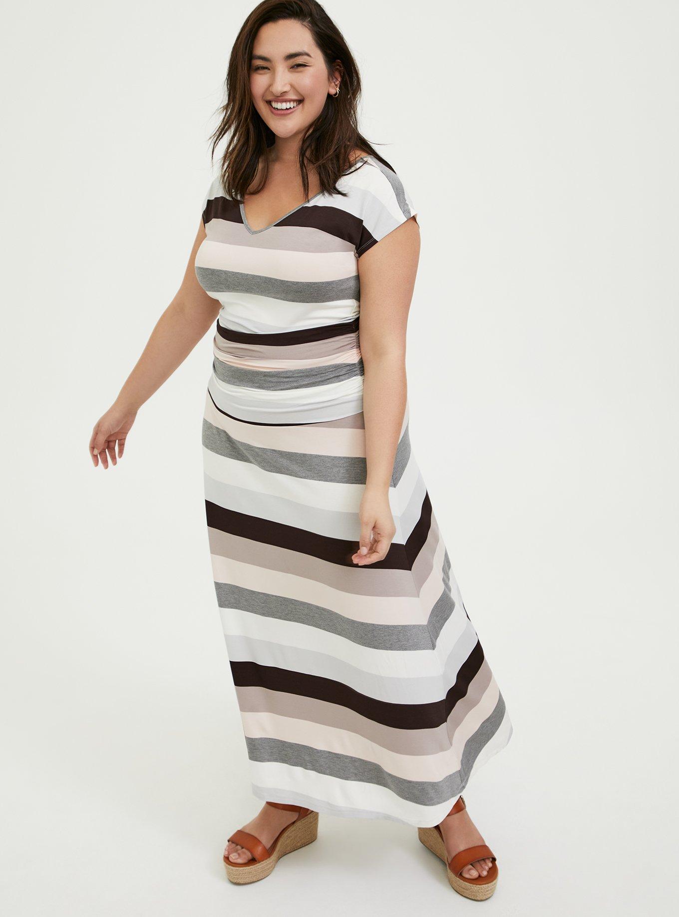 Plus Size - Maxi Jersey Shirred Dress - Torrid