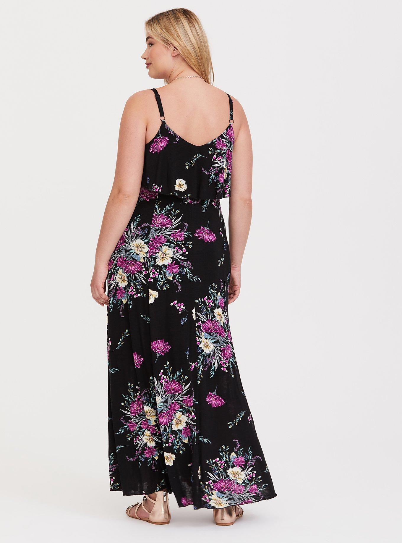 Torrid black floral maxi cheap dress