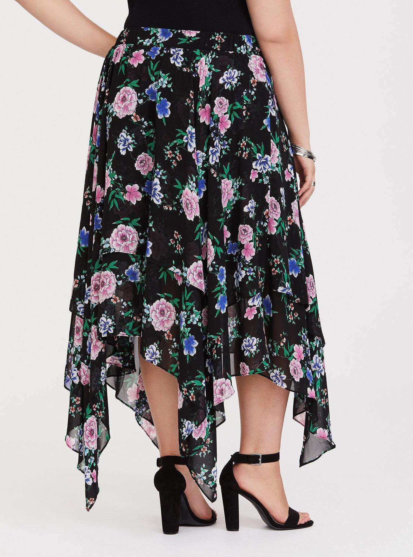 Black chiffon handkerchief outlet skirt