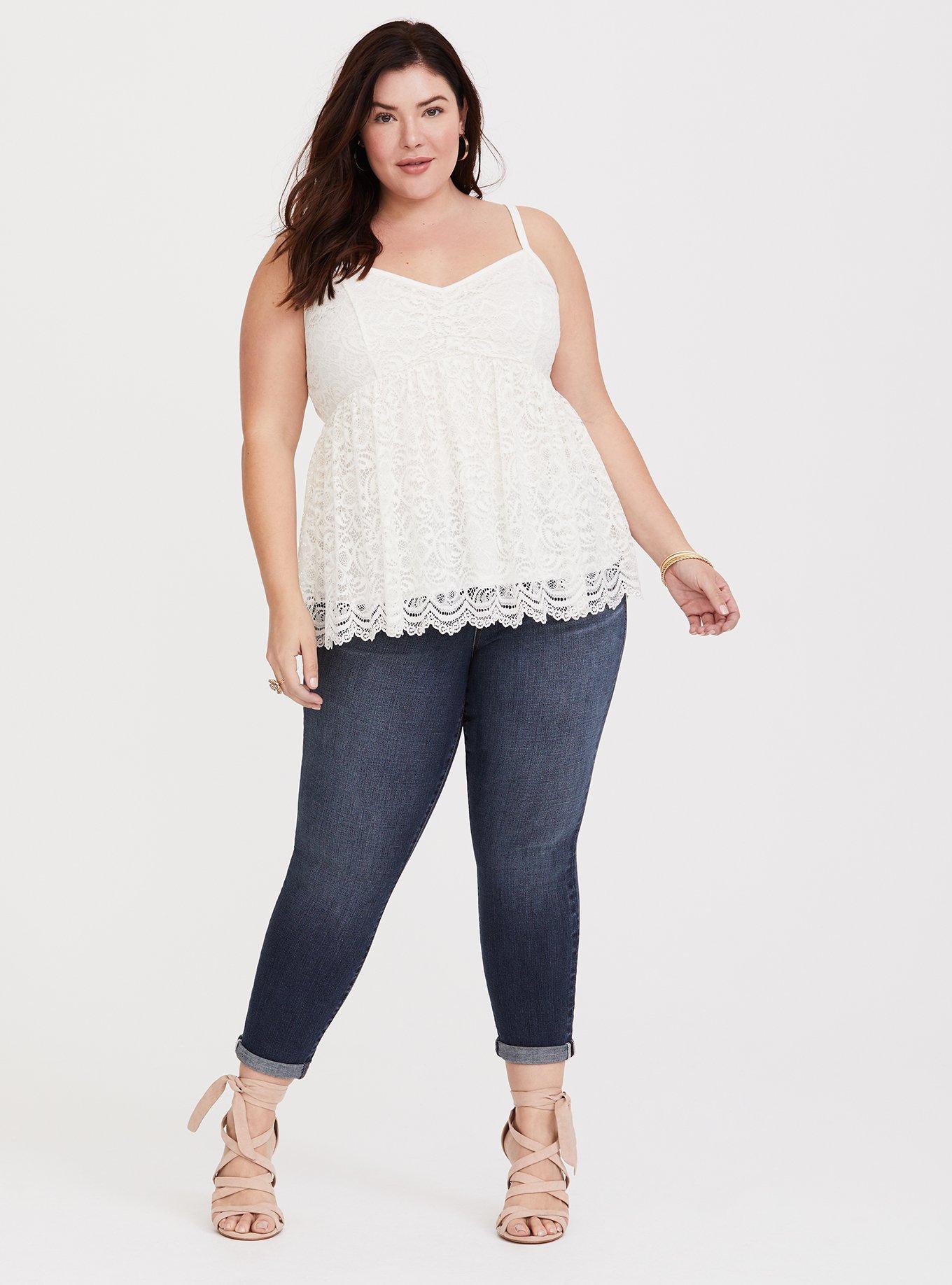 Plus Lace Babydoll Cami