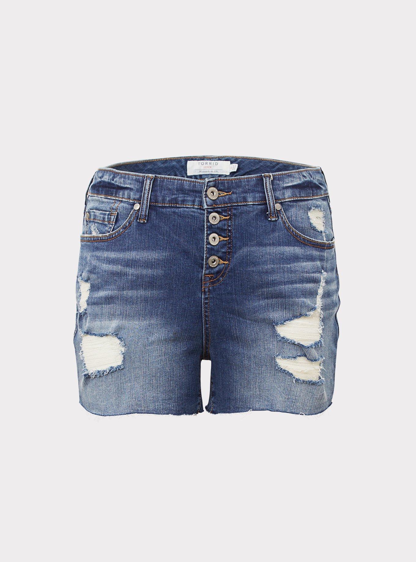 High-Rise Skinny Short Short - Vintage Stretch Dark Wash, CLOVERDALE, hi-res