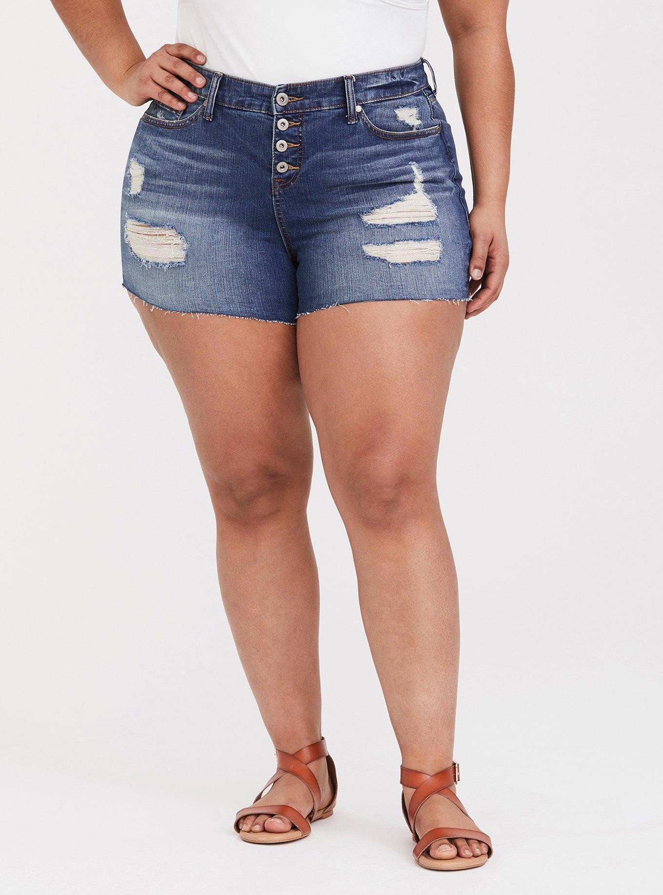 High-Rise Skinny Short Short - Vintage Stretch Dark Wash, CLOVERDALE, hi-res
