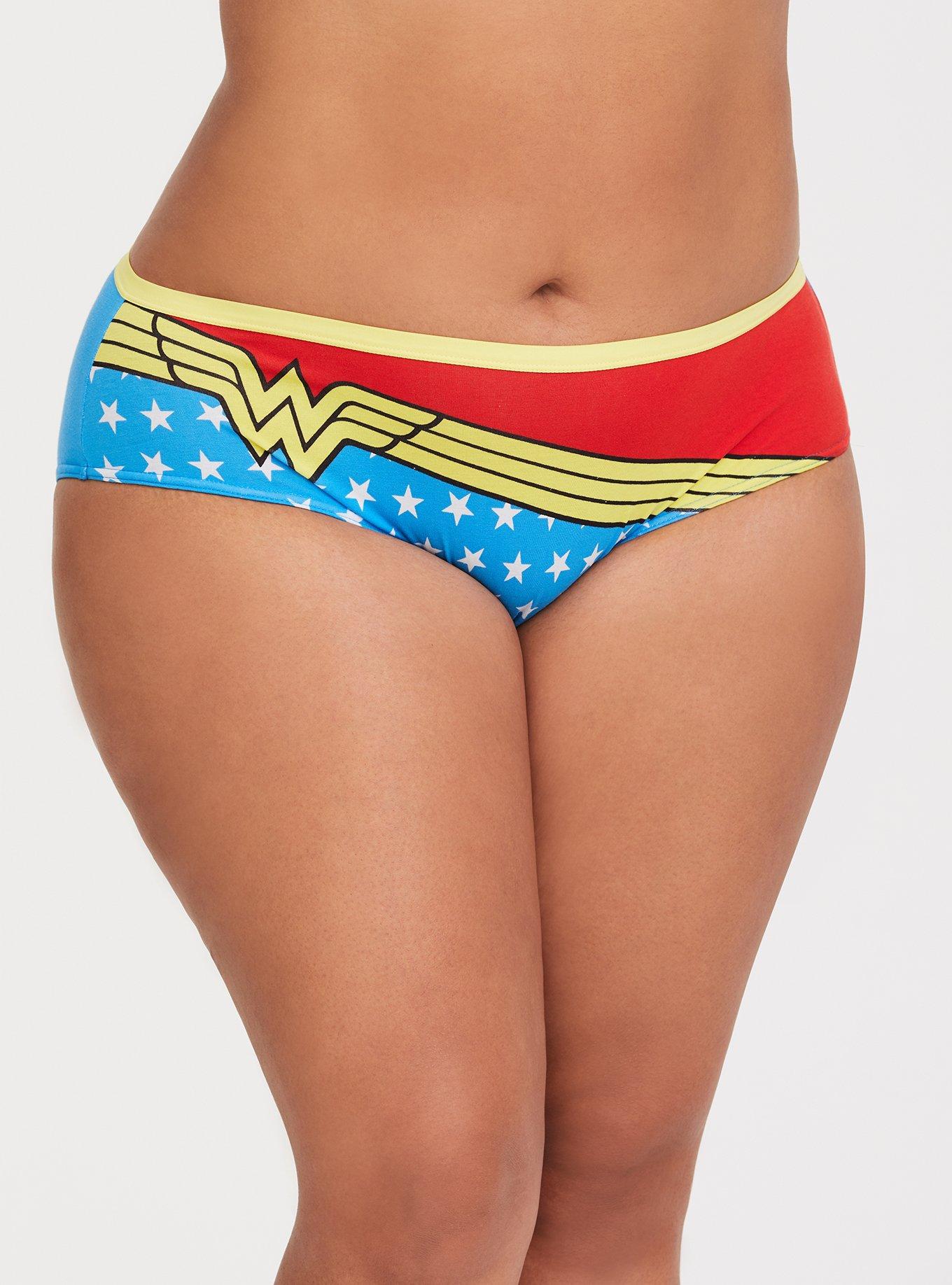 Plus Size - DC Comics Wonder Woman Logo Black Cotton Hipster Panty - Torrid