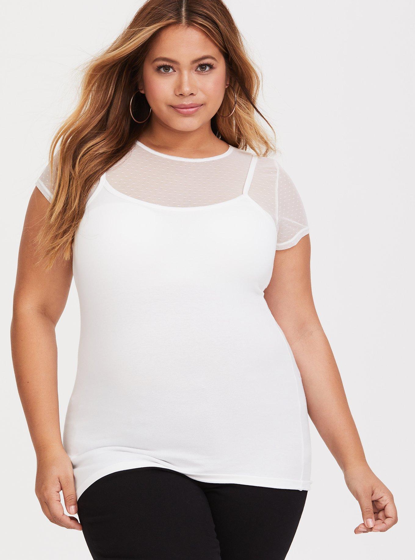 Torrid 4 Pale Blush Mesh Short Sleeve Under-It-All Crop Top 4X 26