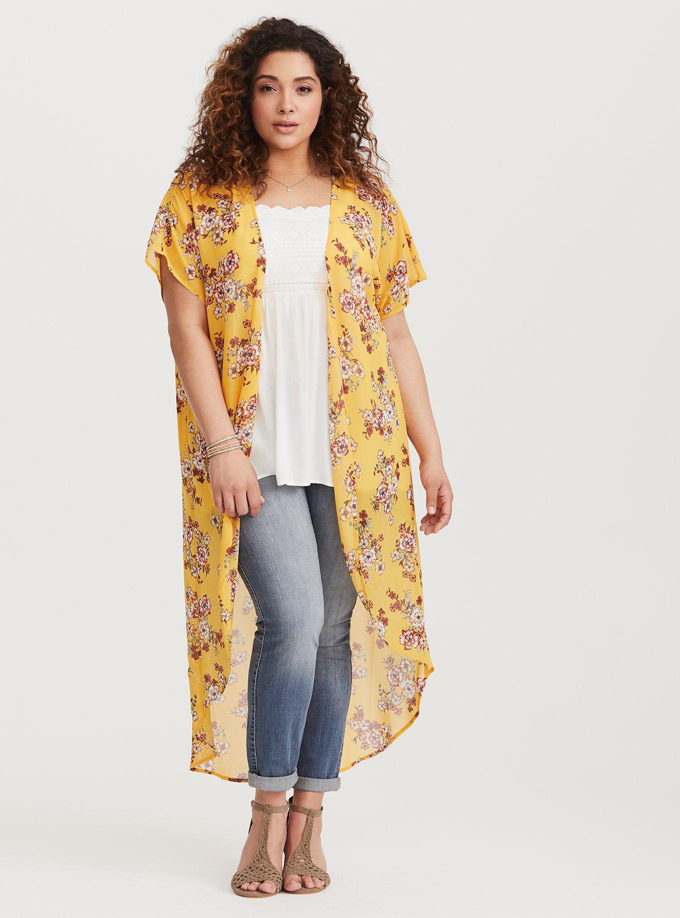 Chiffon Maxi Kimono, ORCHE FLORAL, hi-res