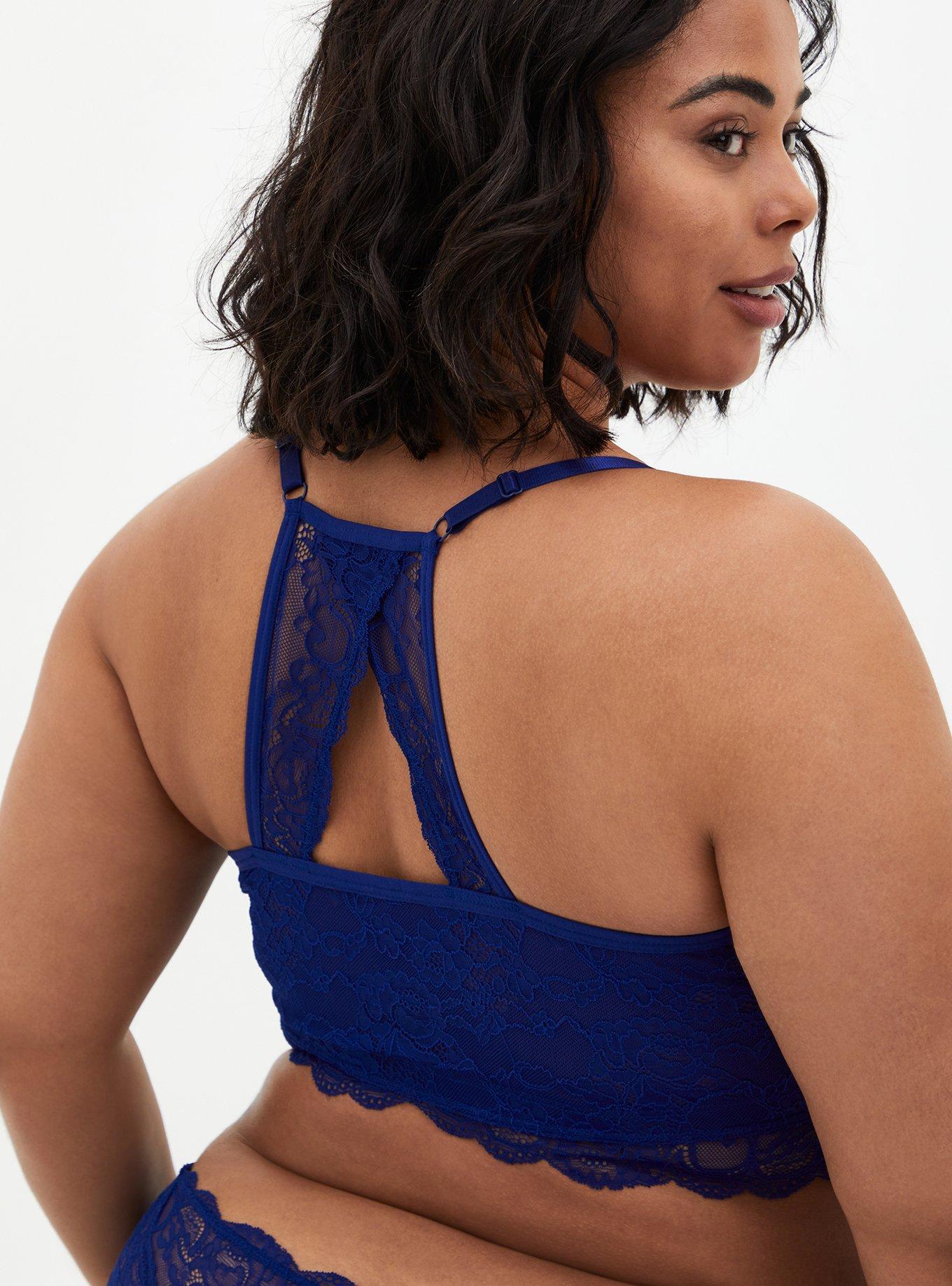 Plus Size - Sapphire Blue Lace Racerback Bralette - Torrid