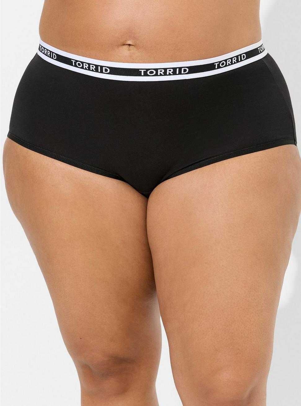Plus Size - Cotton Mid-Rise Brief Logo Panty - Torrid