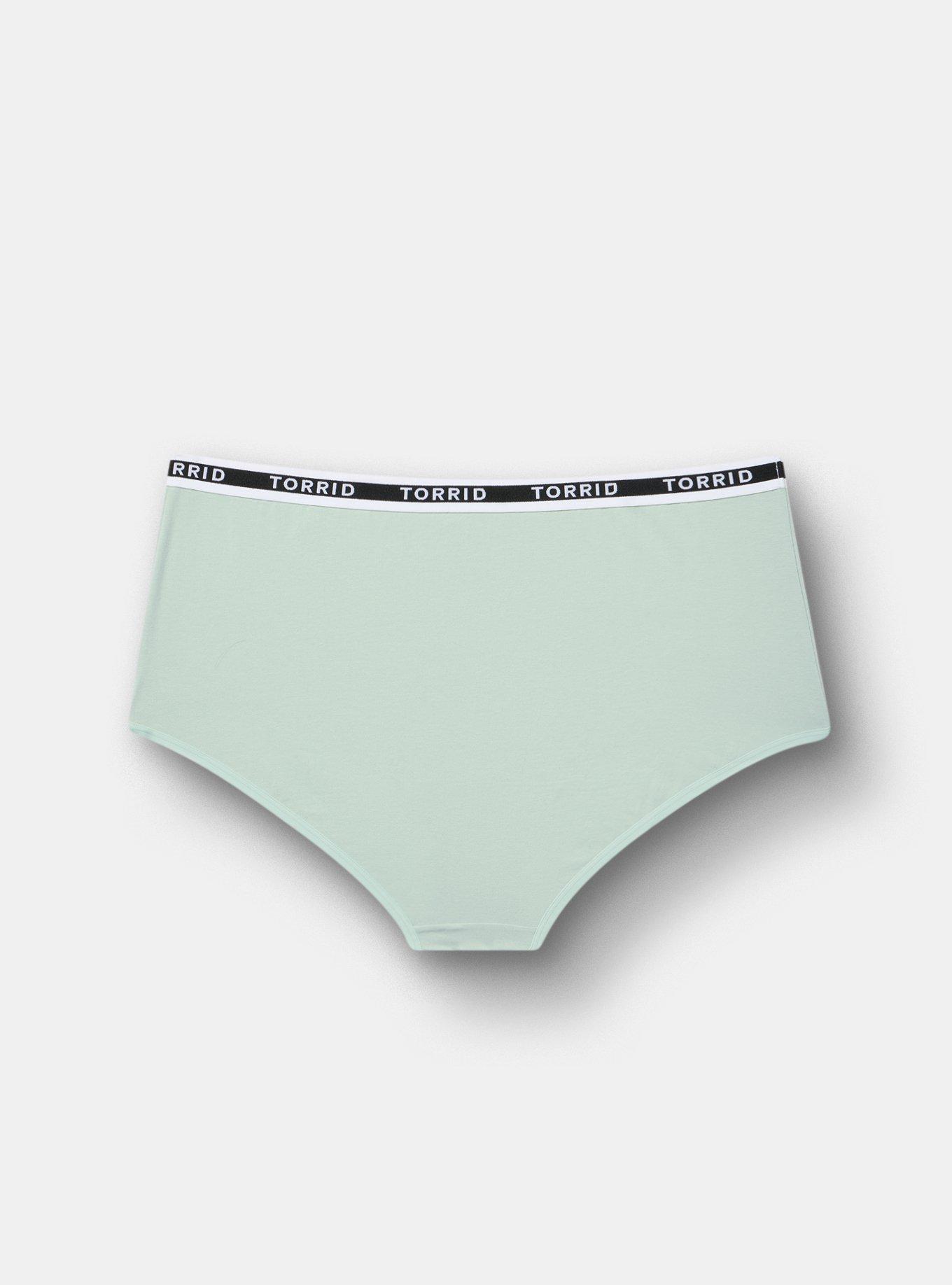 Cotton Mid-Rise Brief Logo Panty, HARBOR GRAY, alternate