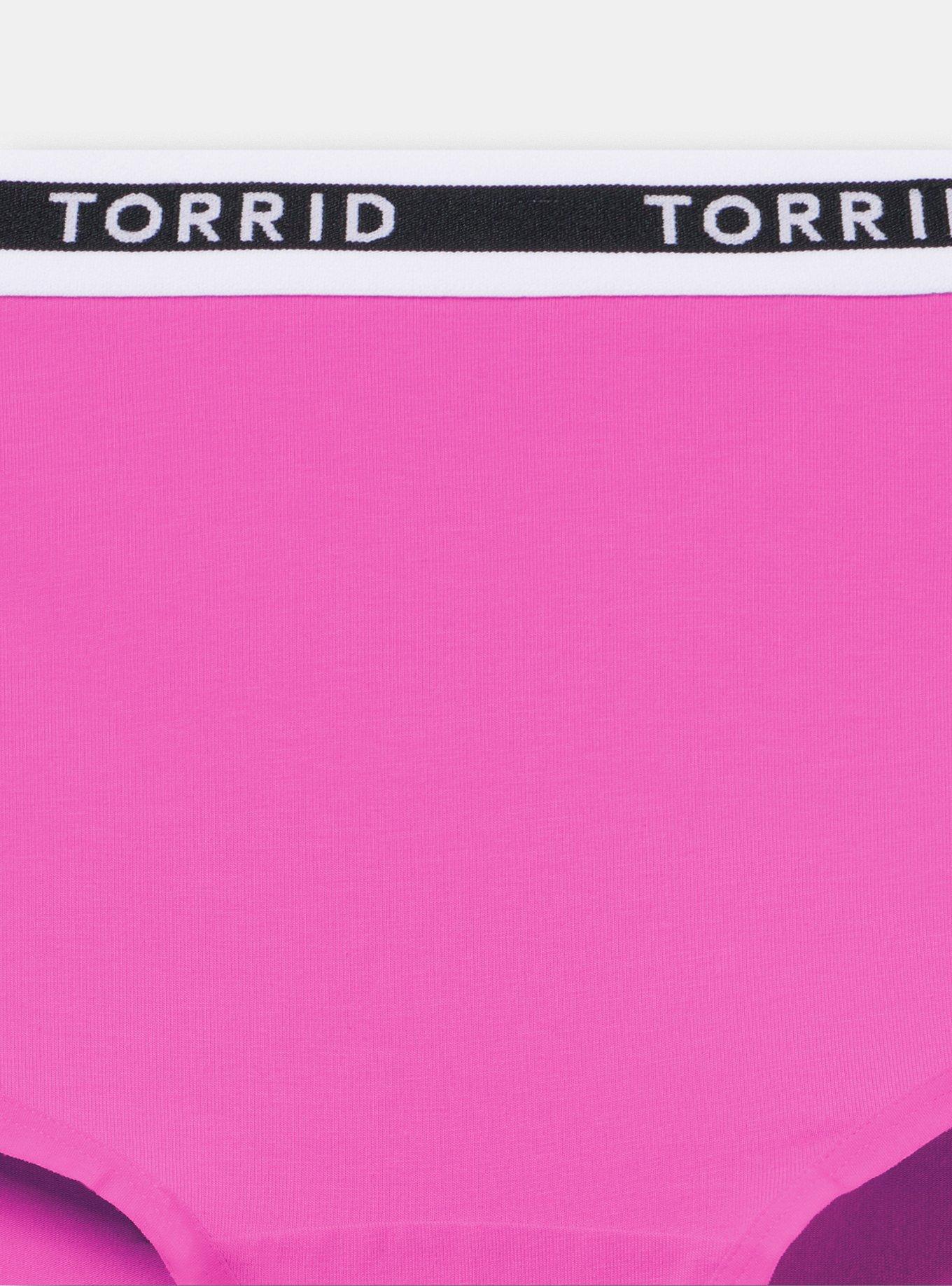 Cotton Mid-Rise Brief Logo Panty, DAZZLE ROSE, alternate