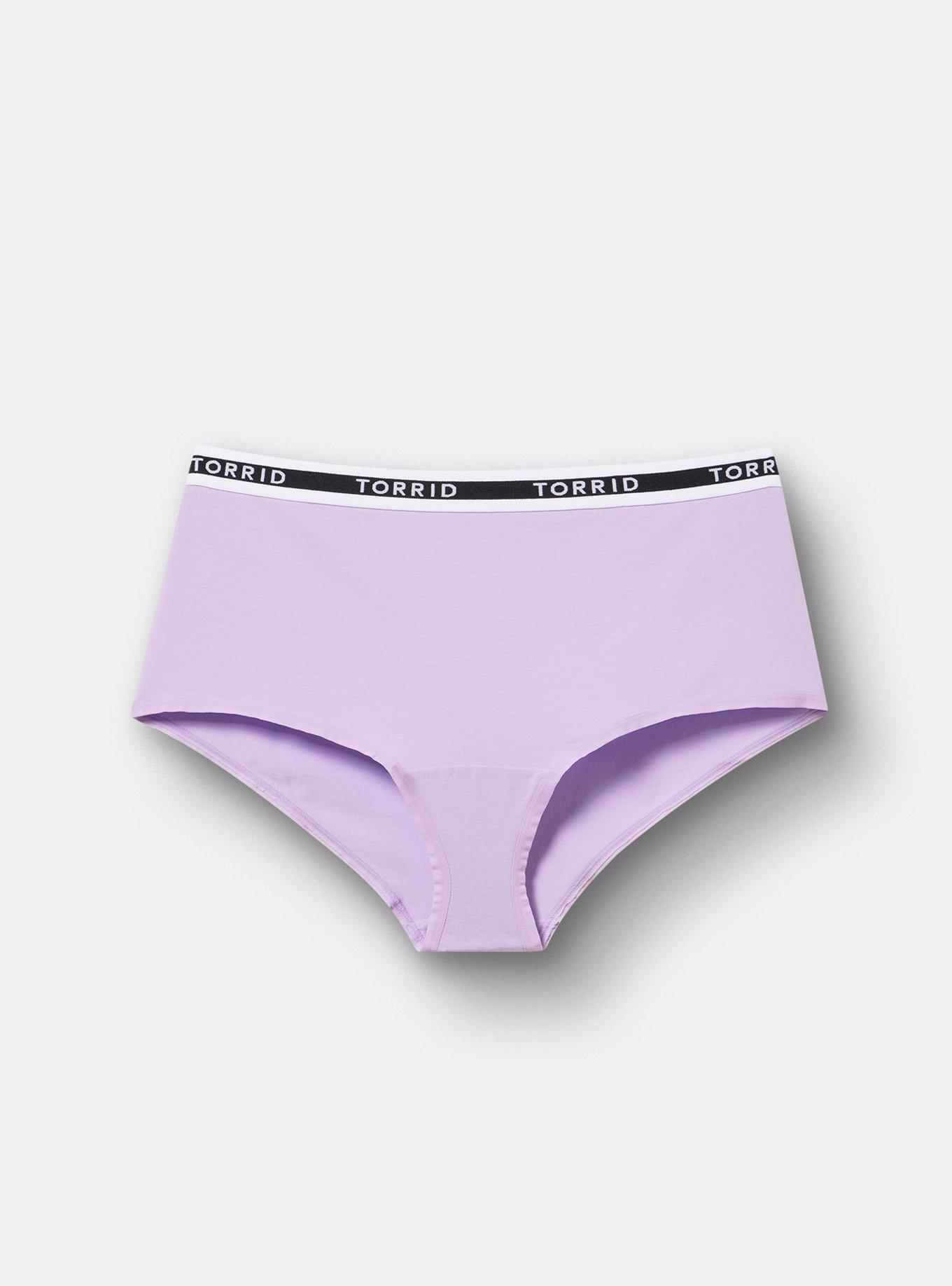COTTON MID RISE BRIEF LOGO PANTY, LAVENDULA, hi-res