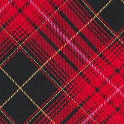 Cotton Mid-Rise Brief Logo Panty, VERONA PLAID JESTER RED, swatch