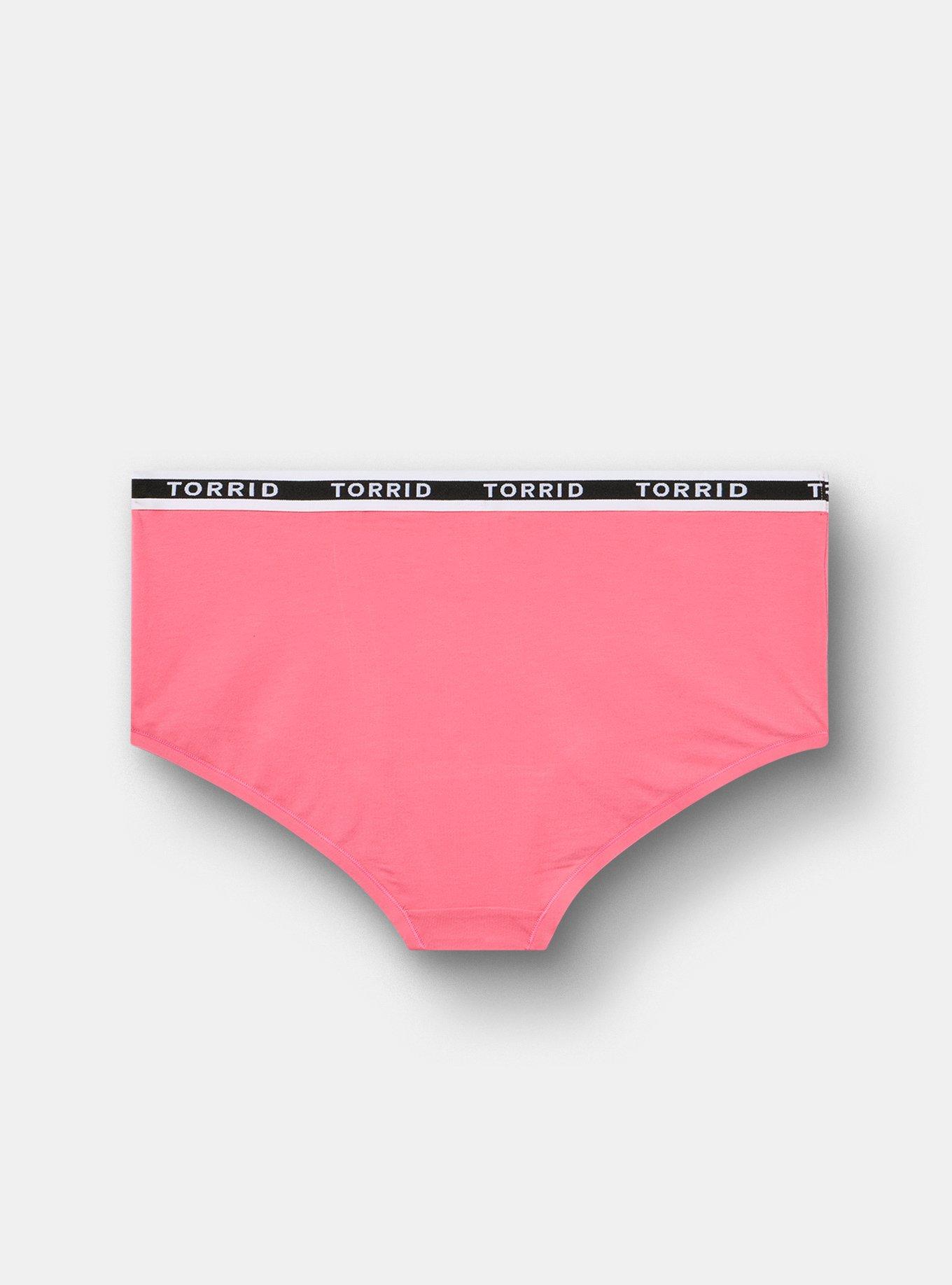 Cotton Mid-Rise Brief Logo Panty, CAMELLIA ROSE, alternate