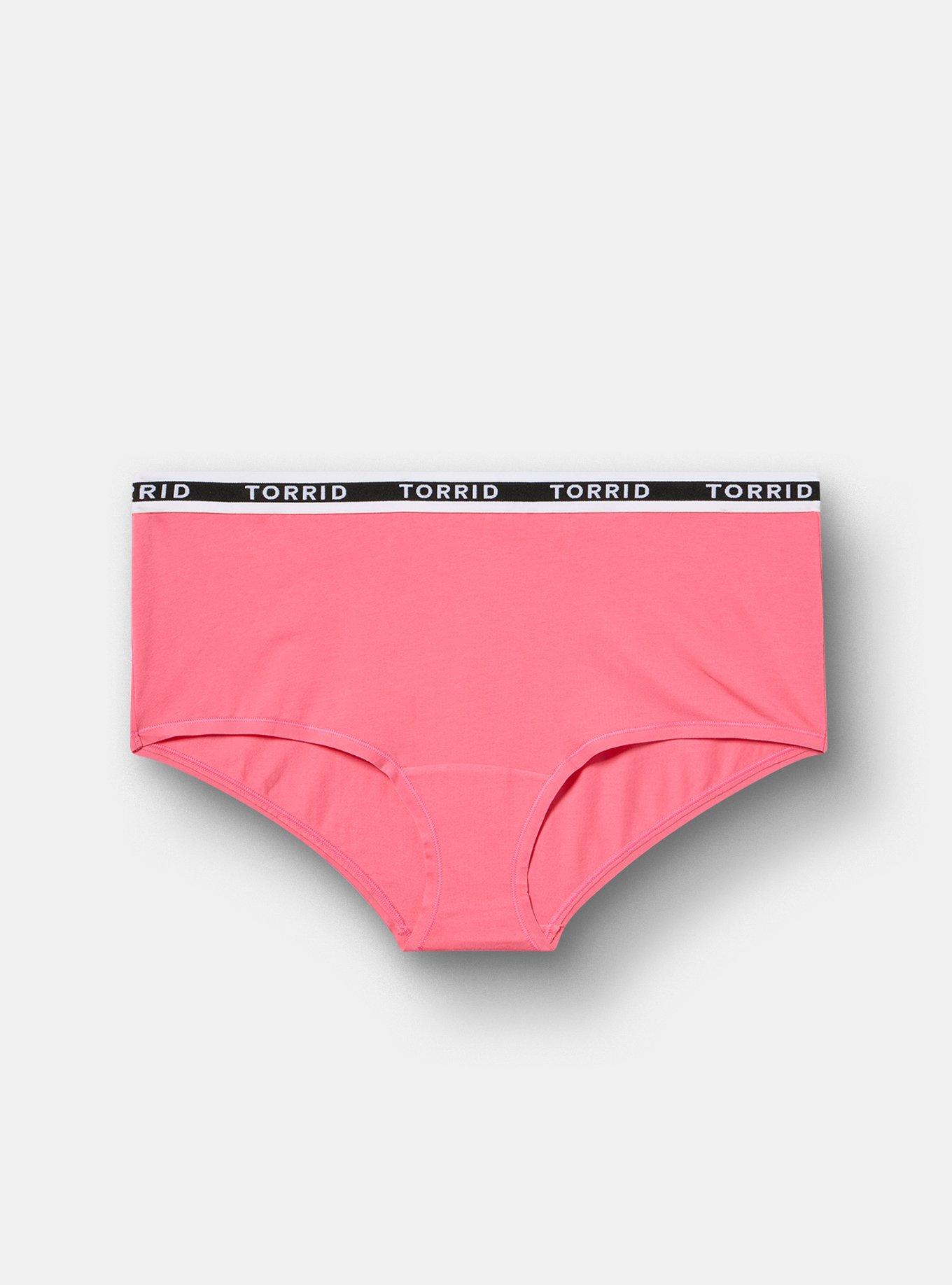 Cotton Mid-Rise Brief Logo Panty, CAMELLIA ROSE, hi-res
