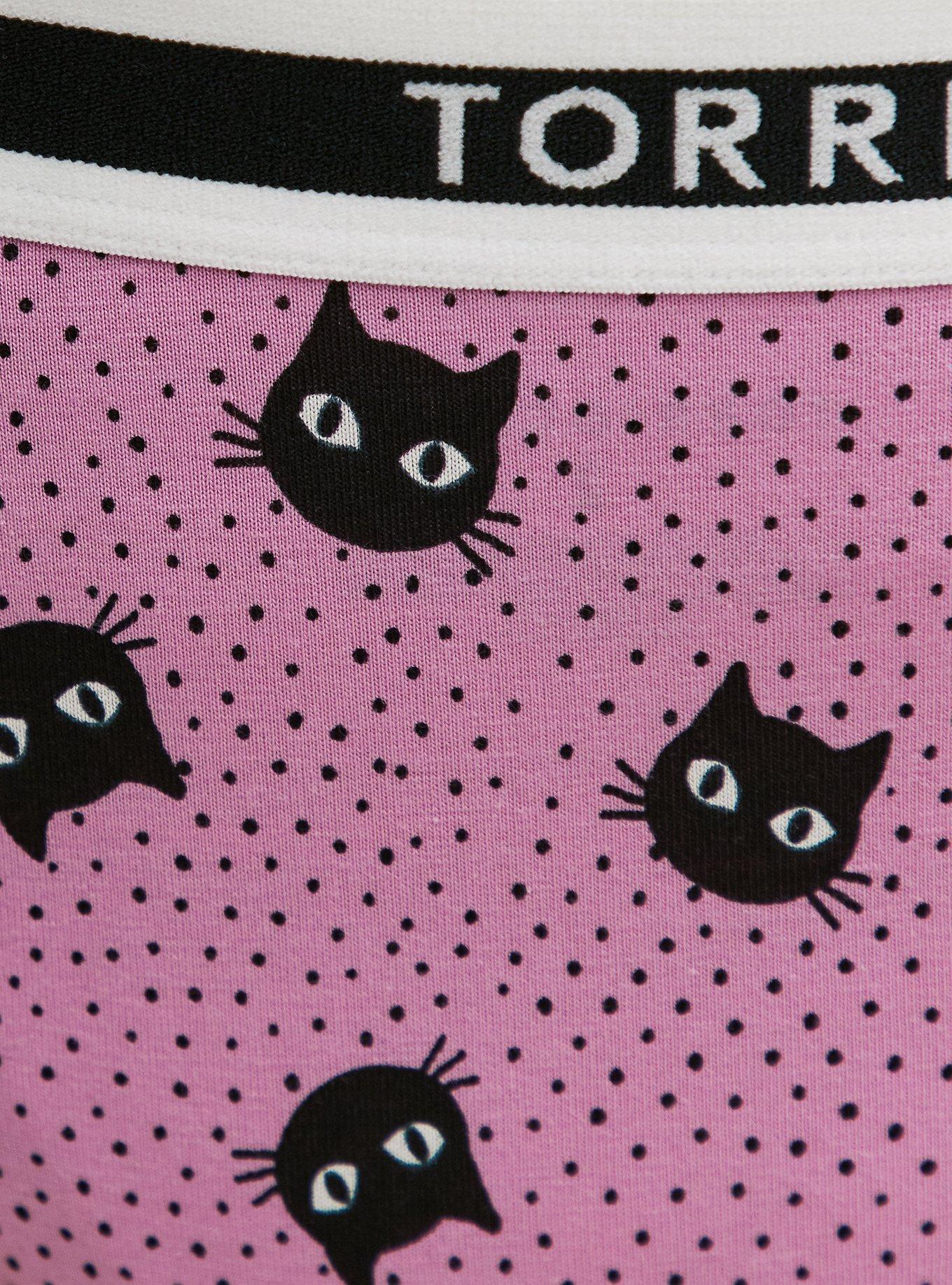 Torrid Logo Pink Cat Cotton Thong Panty, CAT DOT, alternate