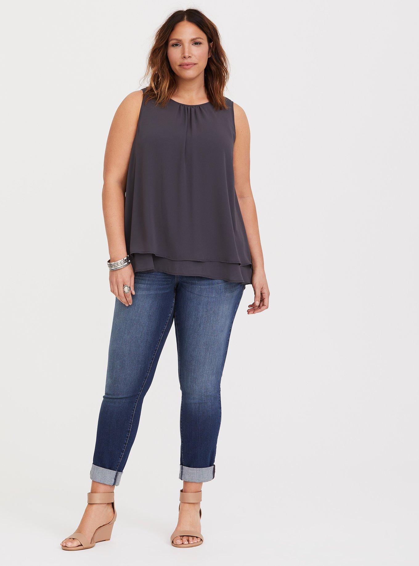 Plus Size Boyfriend Jean - Premium Stretch Medium Wash, MALIBU, alternate