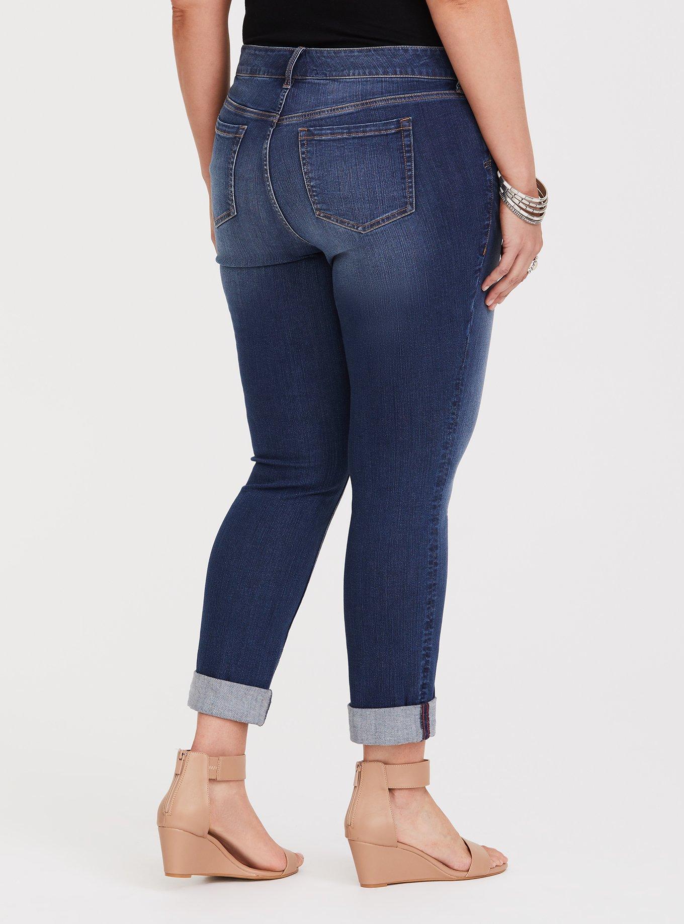 Plus Size Boyfriend Jean - Premium Stretch Medium Wash, MALIBU, alternate