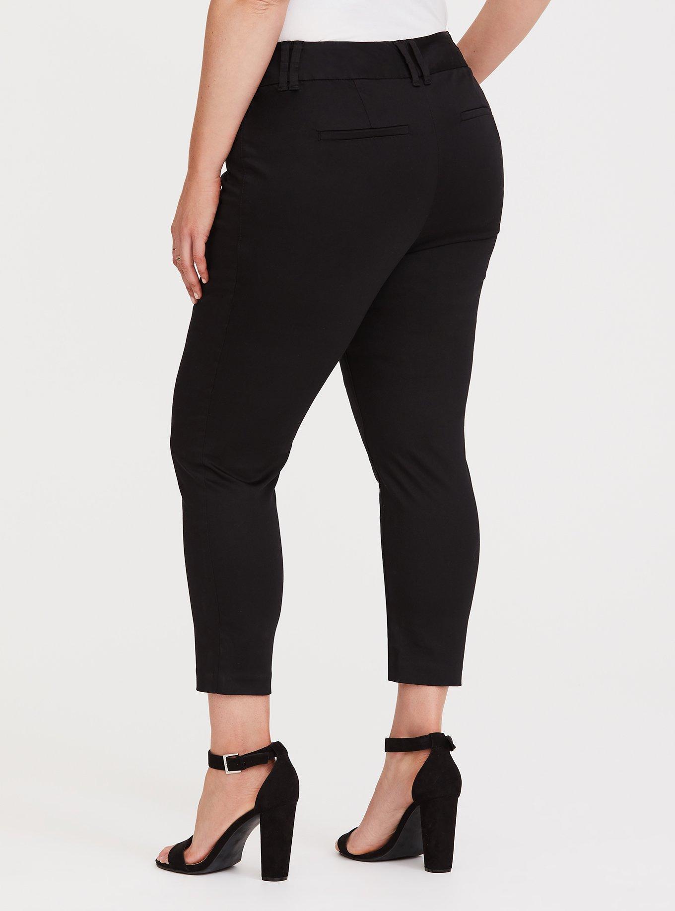 Plus Size - Black Sateen Ankle Skinny Pant - Torrid