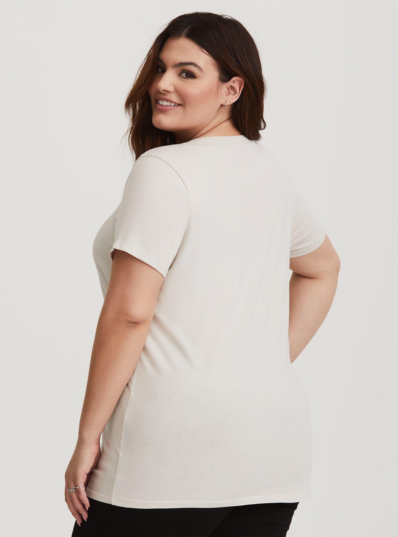 Plus Size Ivory Love Crew Slim Fit Tee, NONEC, alternate
