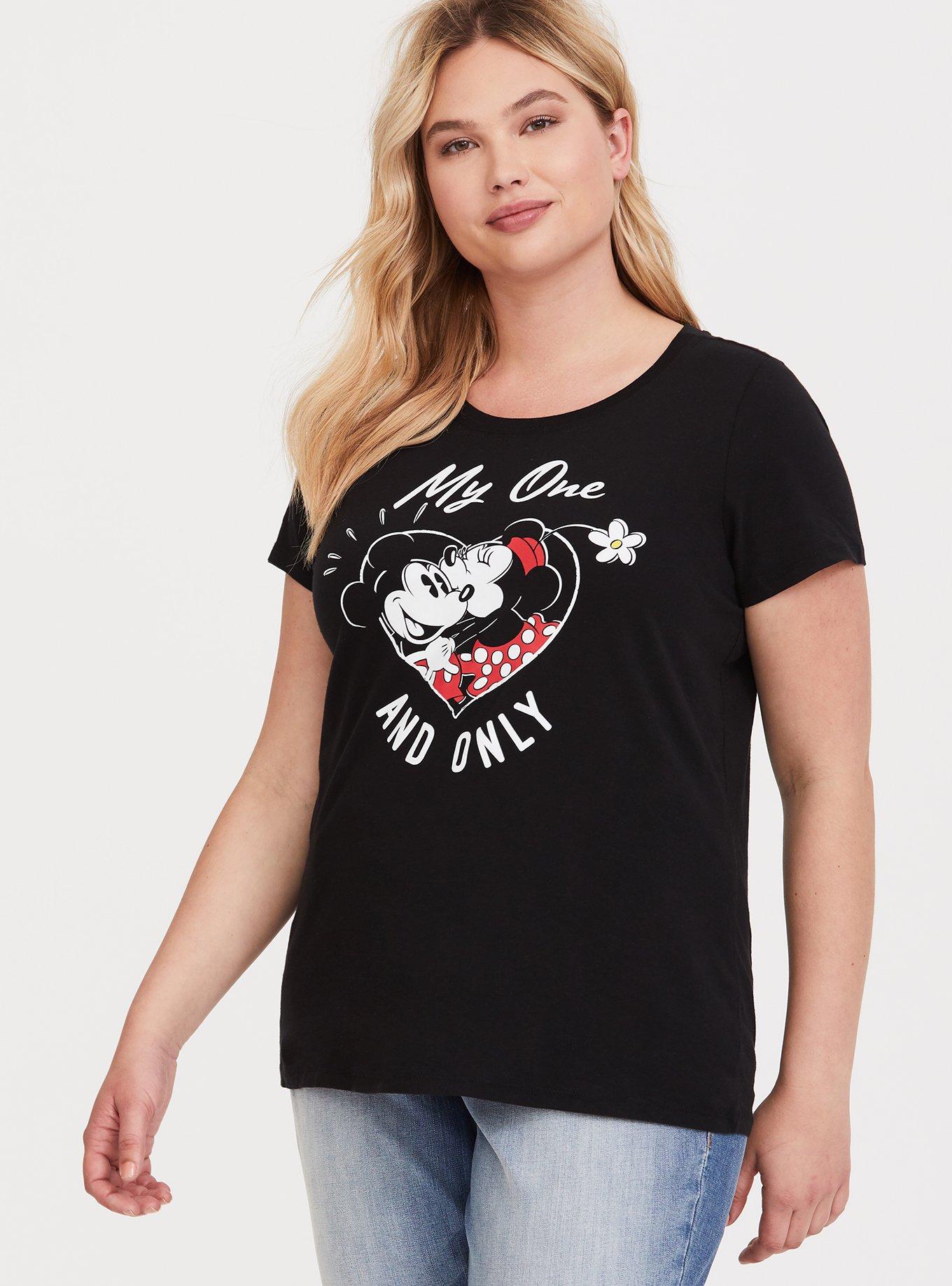 Plus Size - Disney Mickey Mouse & Minnie Mouse Kissing Slim Fit Tee ...