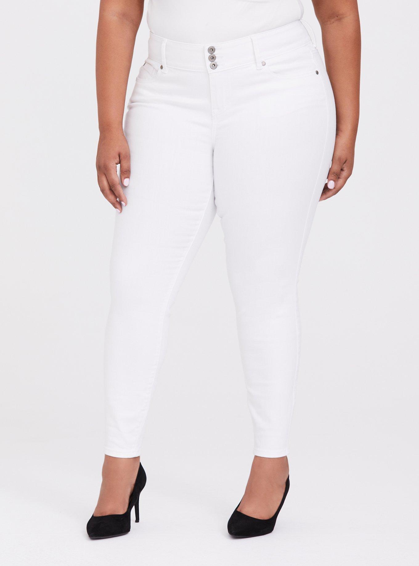 Buy CURVY FIT, Off White Women's High Waist Tummy Tucker Stretchable  Jeggings