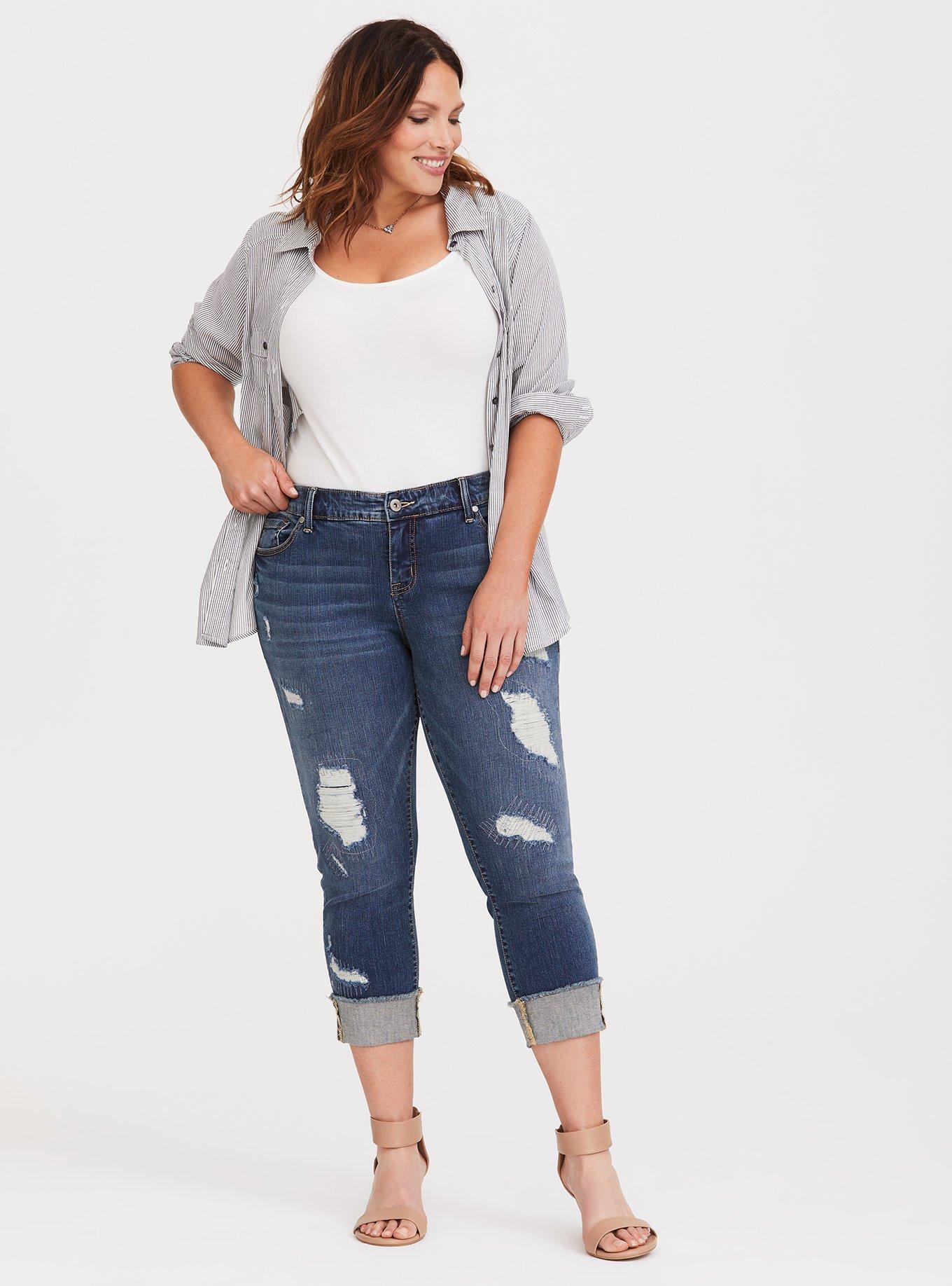 Crop Boyfriend Jean - Vintage Stretch Medium Wash, VENICE, alternate