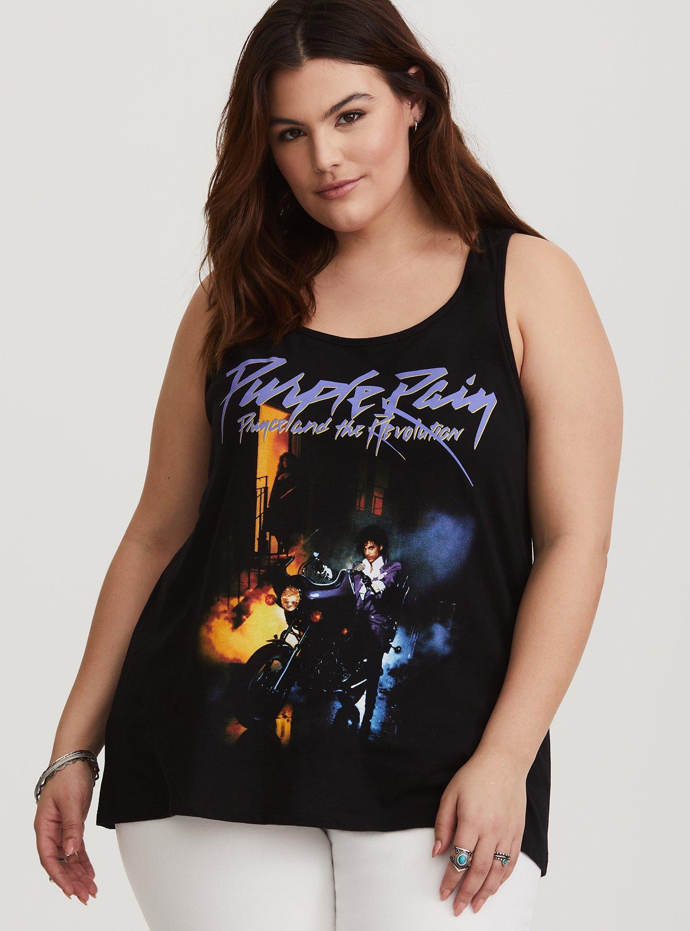 Prince 'Purple Rain' Scoop Neck Tank, DEEP BLACK, hi-res