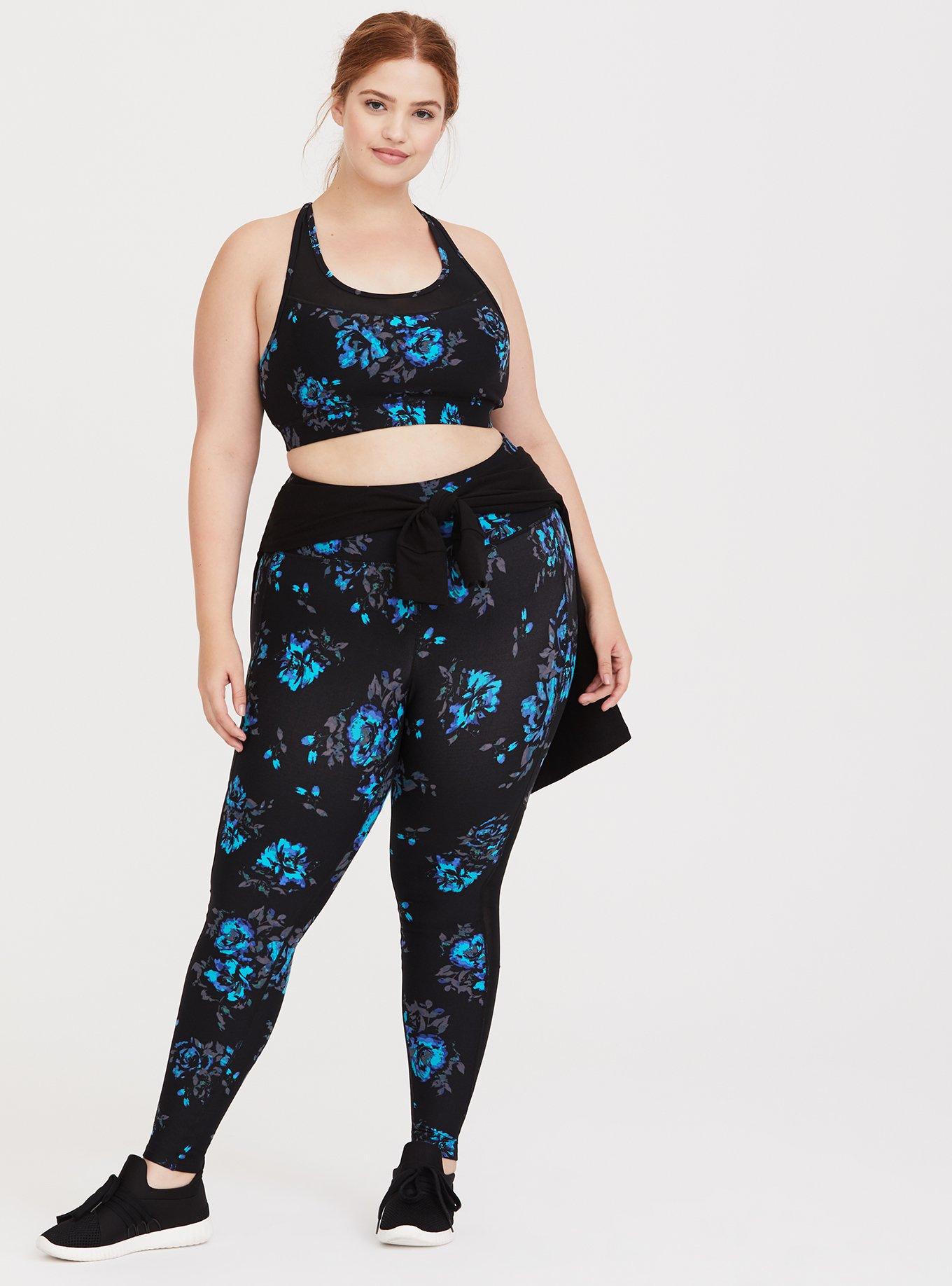 Black & Blue Floral Sports Bra, MULTI FLORAL, alternate