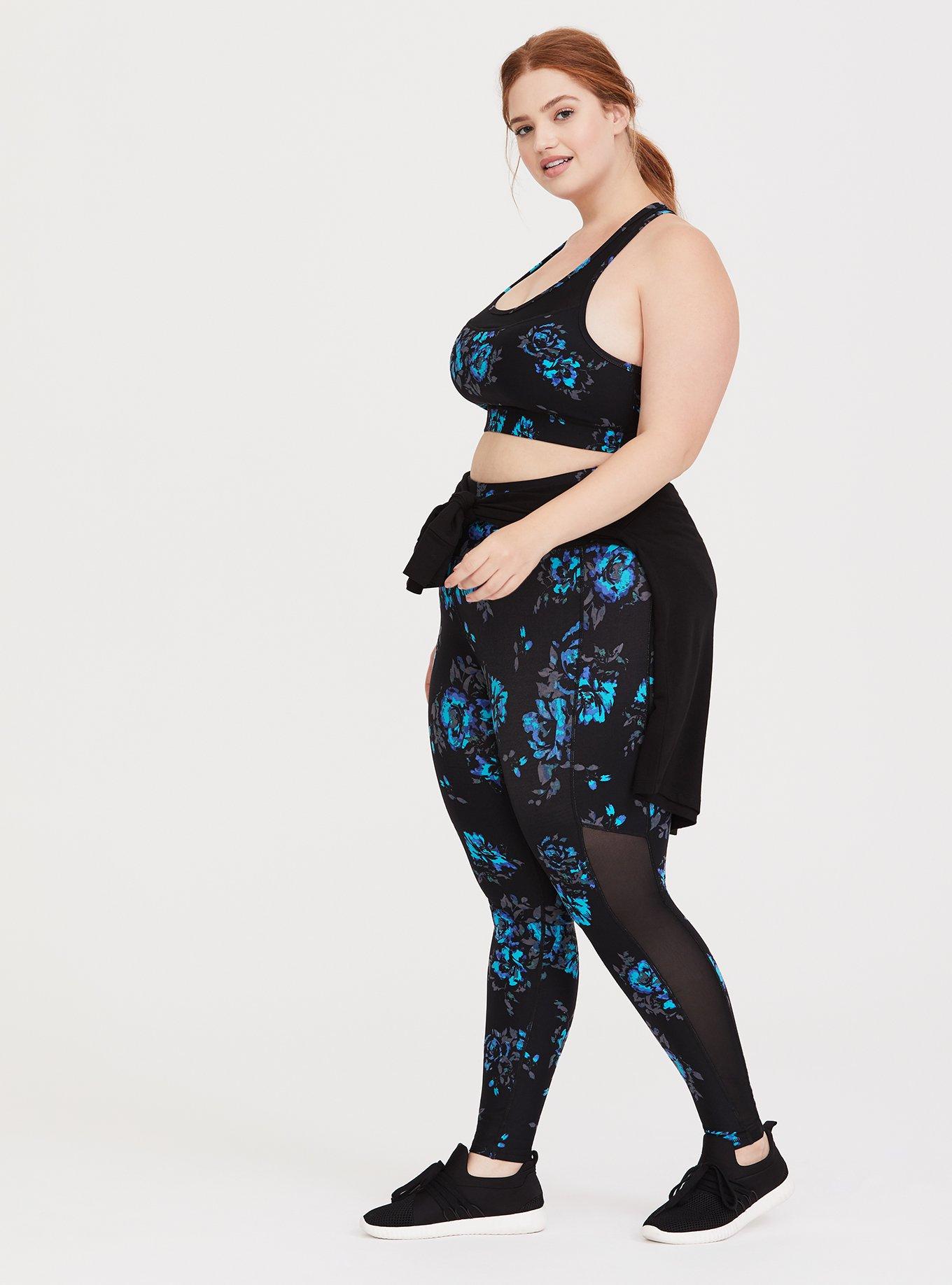 Plus Size - Black Floral Mesh Active Legging - Torrid