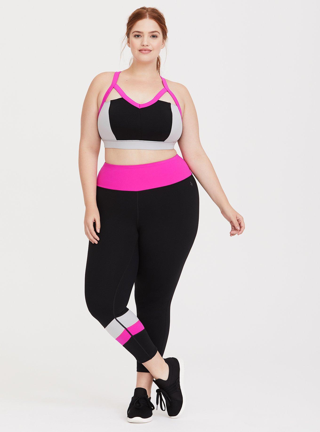 Black Colorblock Cropped Active Legging, BLACK, alternate
