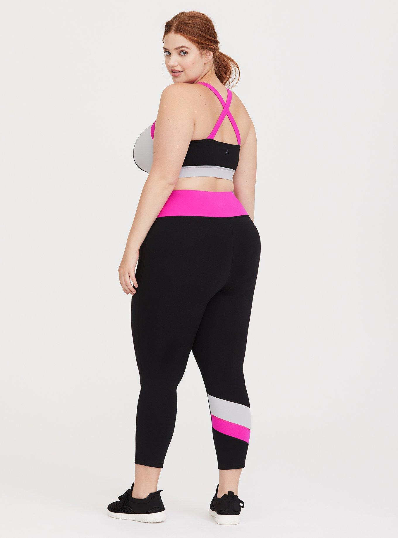 Black Colorblock Cropped Active Legging, BLACK, alternate