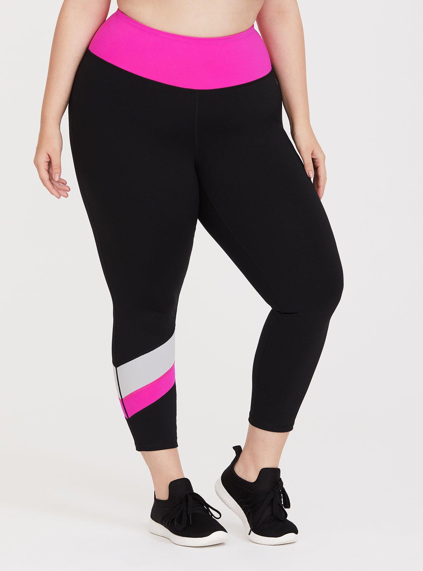 Black Colorblock Cropped Active Legging, BLACK, hi-res