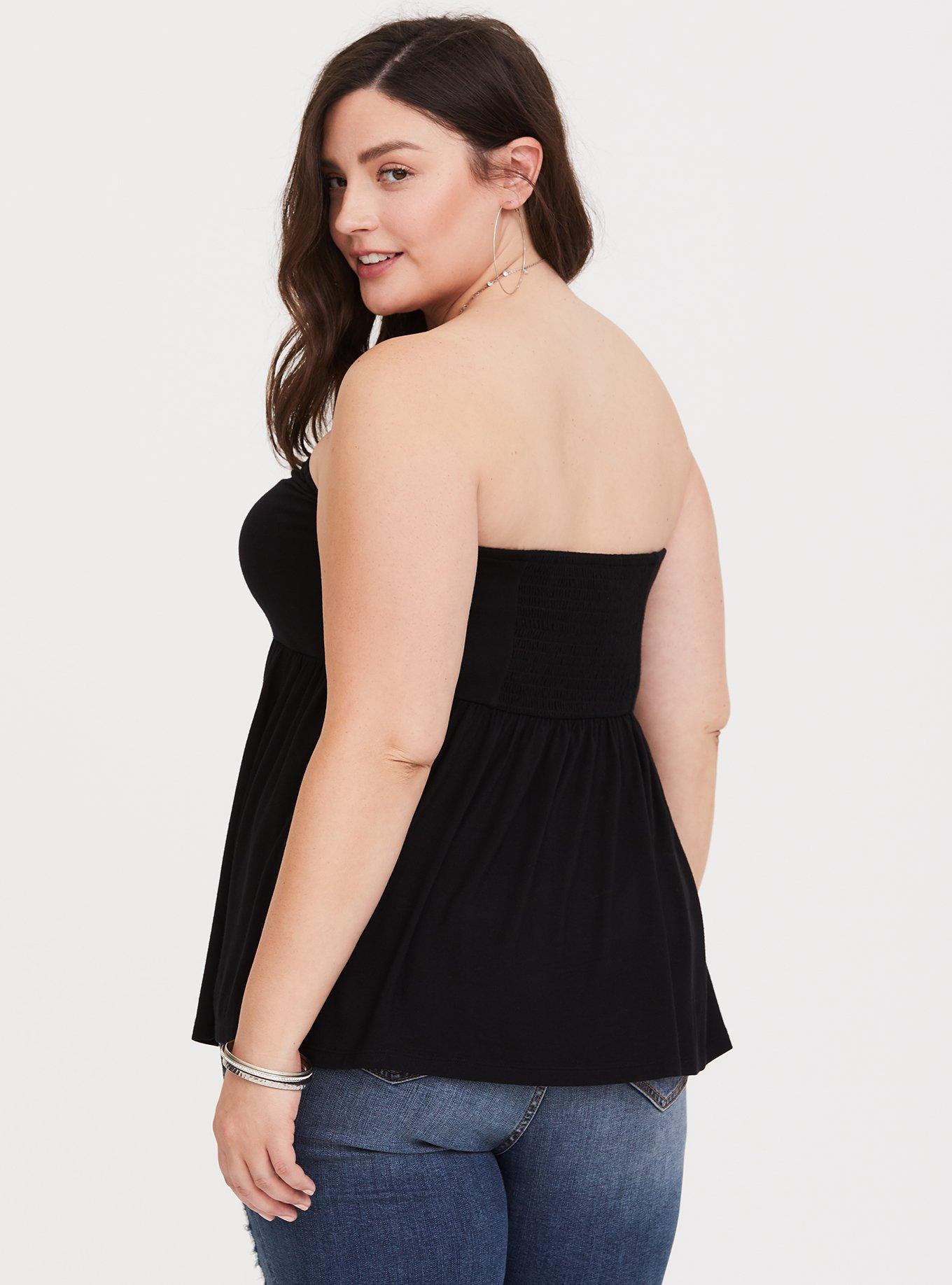 Plus Size - Super Soft Black Smocked Tube Top - Torrid