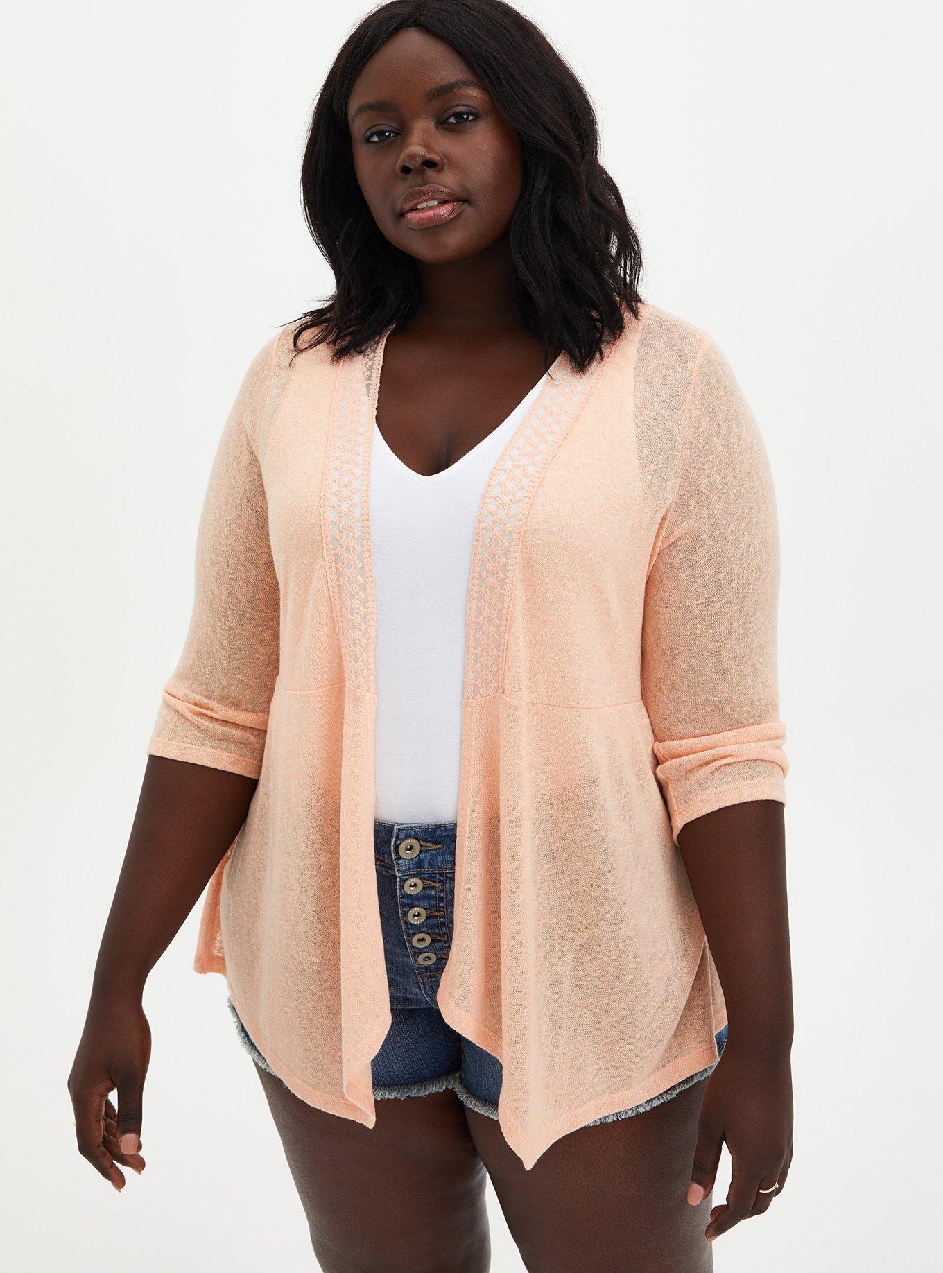 Peach lace cardigan shop