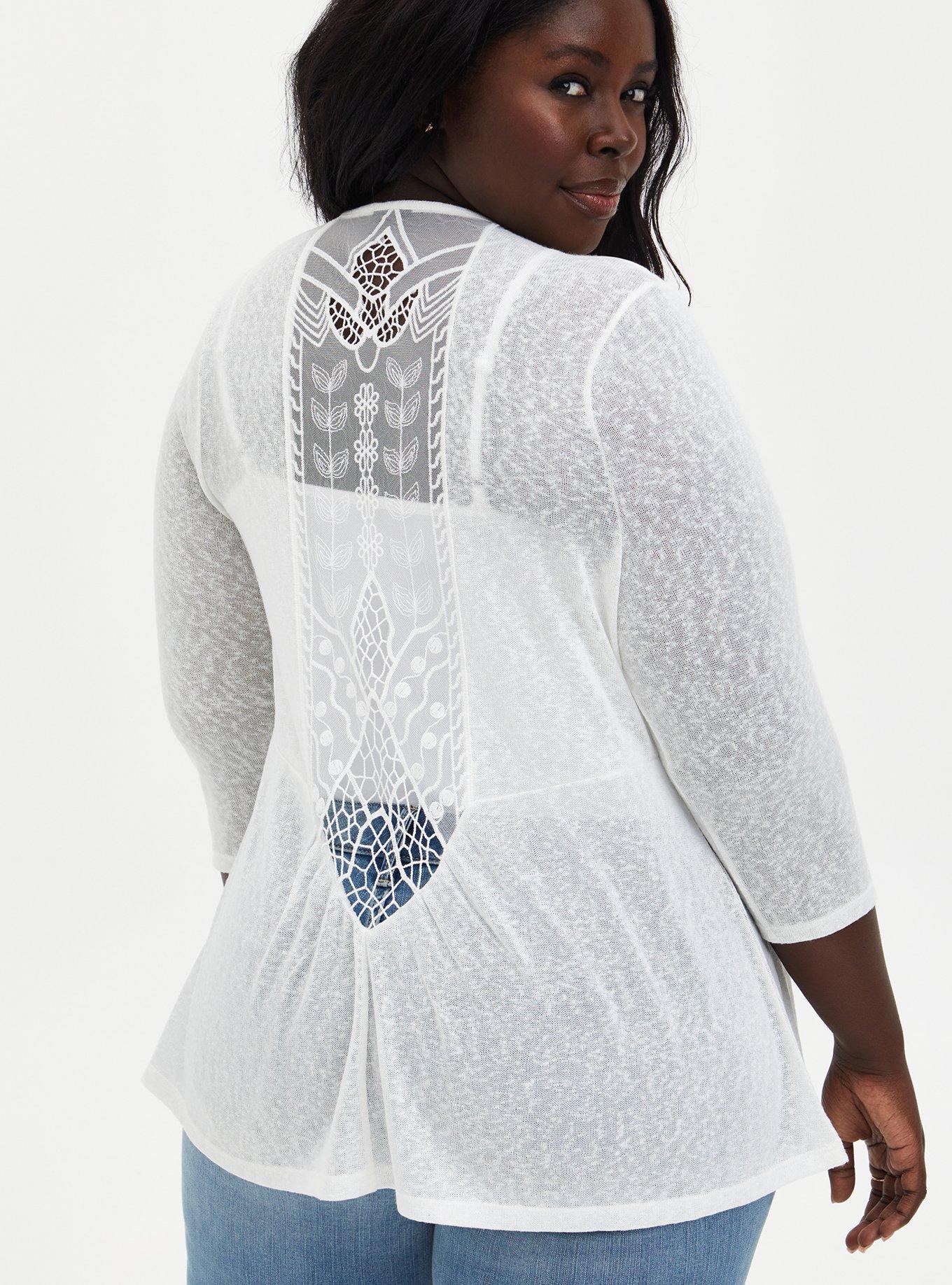 White lace 2025 back cardigan