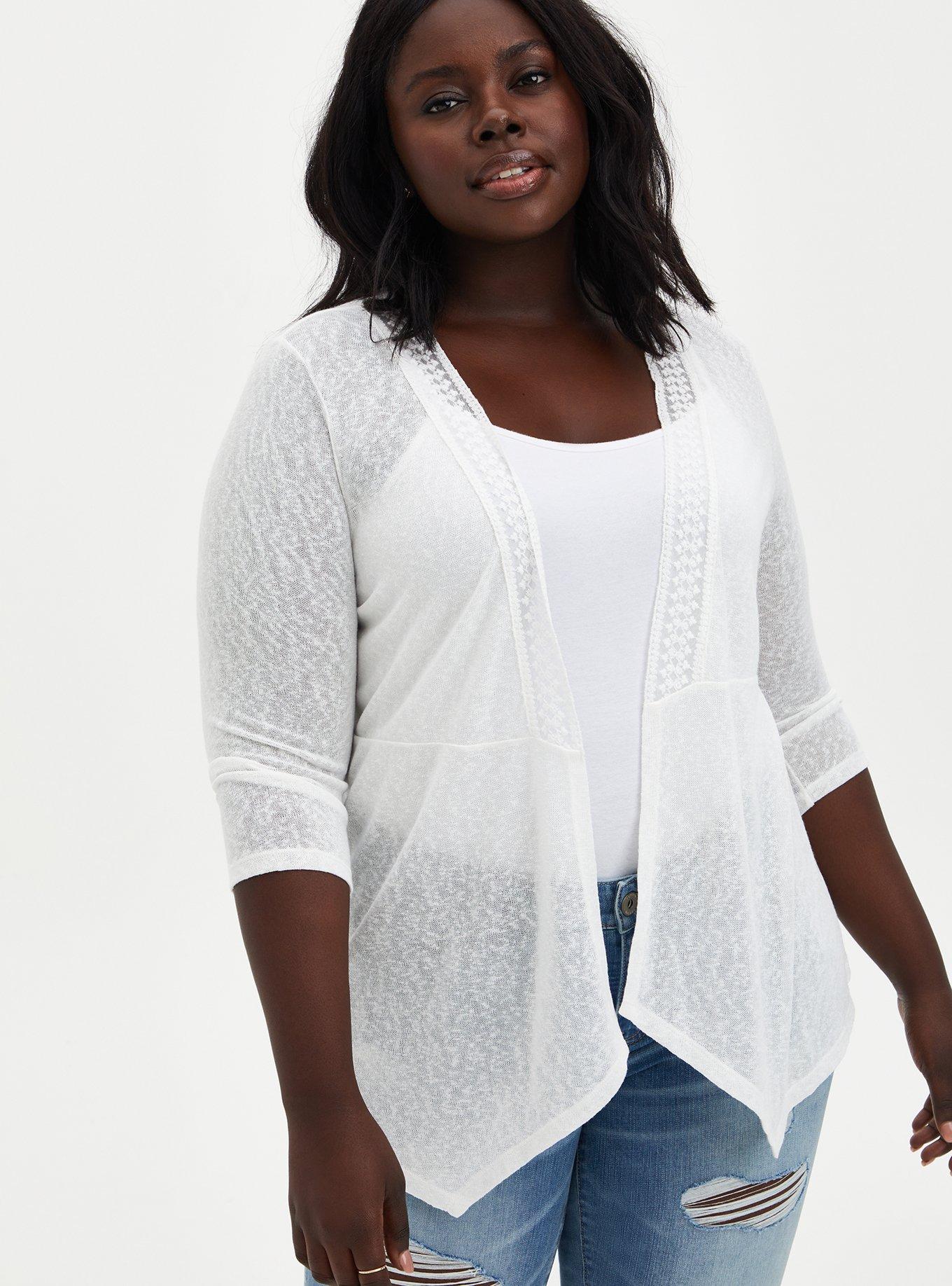 Plus size three on sale quarter sleeve cardigans