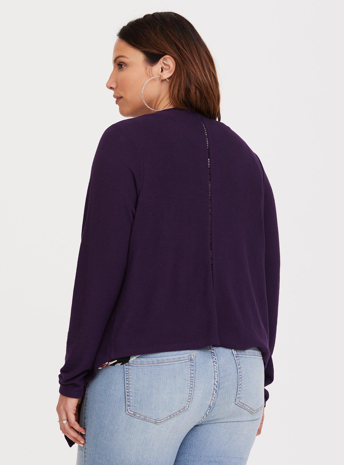 Plus Size - Purple Eyelet Cardigan - Torrid