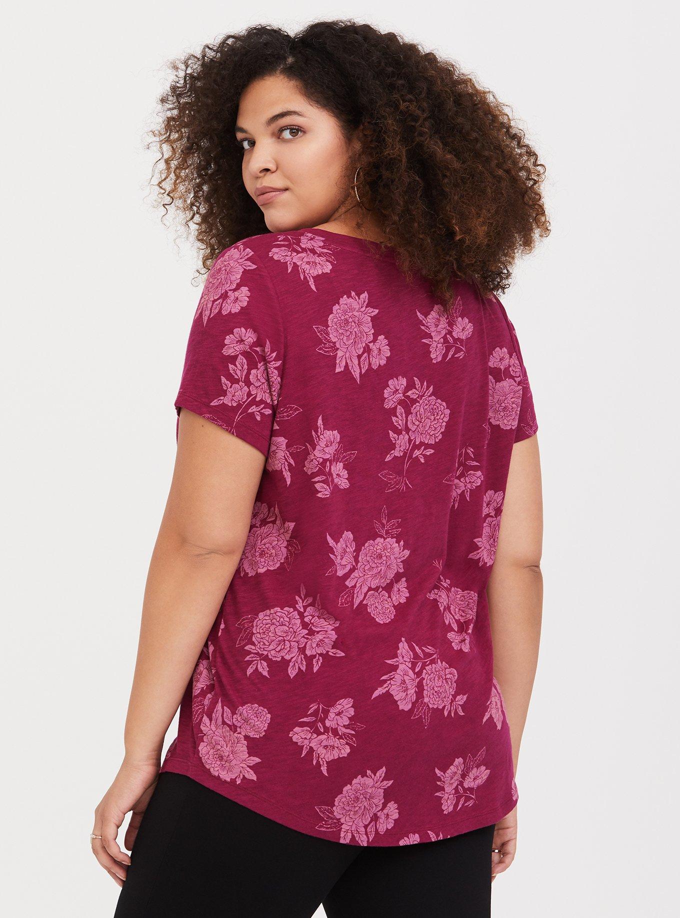 Pocket Heritage Slub V-Neck Tee, STAMPED BUNCH FLORAL, alternate