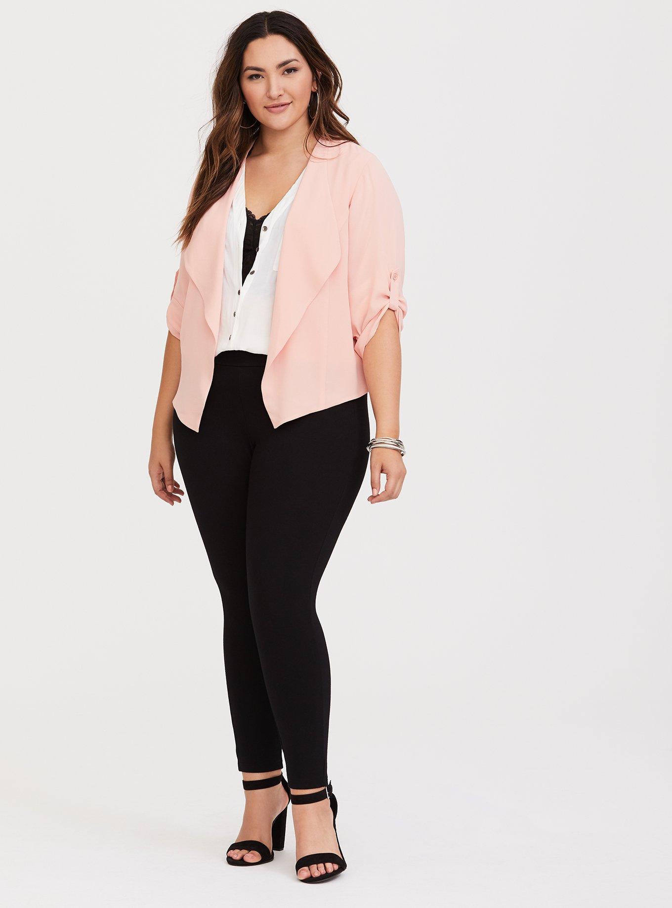Blush Drape Crepe Blazer, RED BAY, alternate