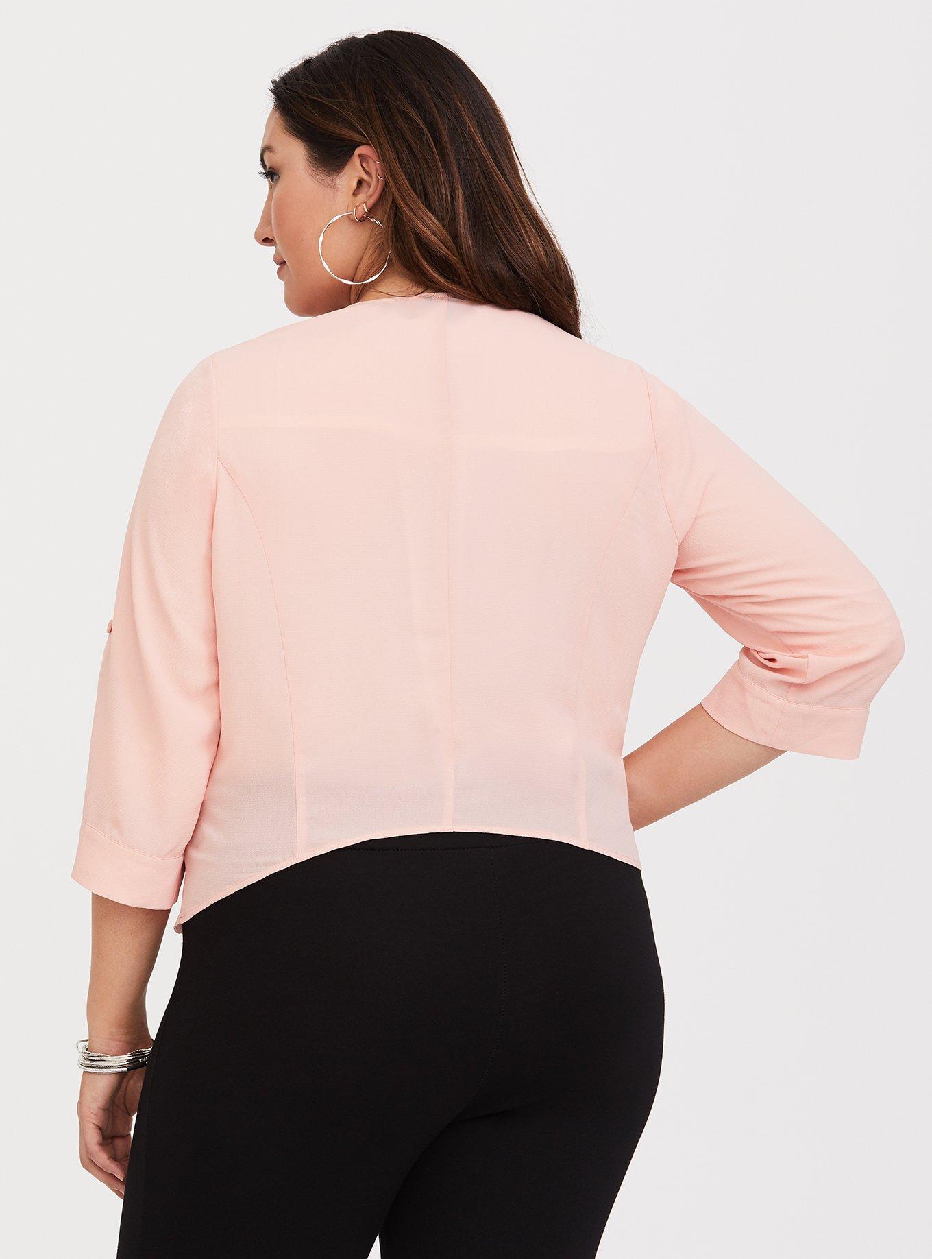Blush Drape Crepe Blazer, RED BAY, alternate