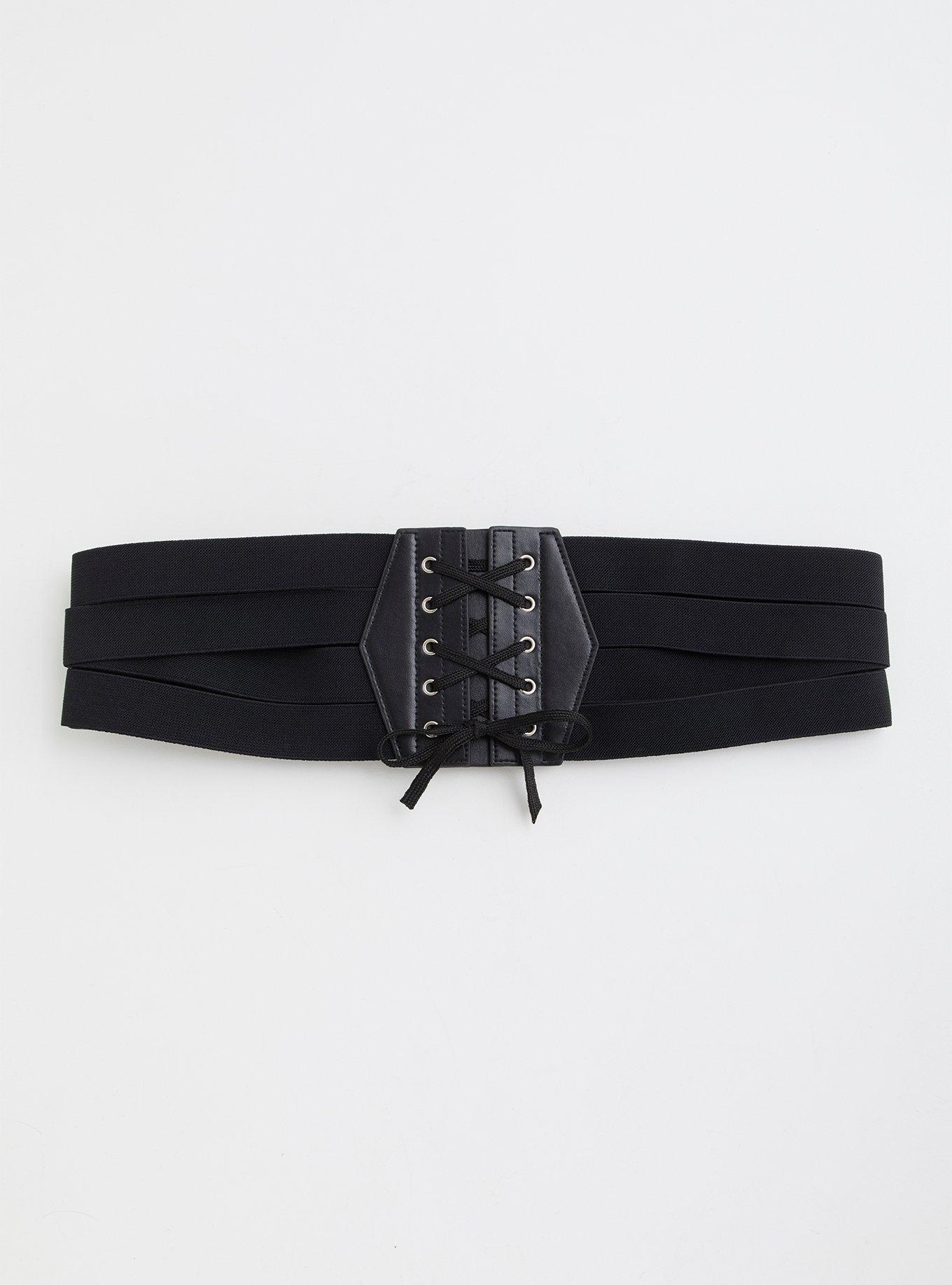Plus Size - Black Lace-Up Corset Belt - Torrid