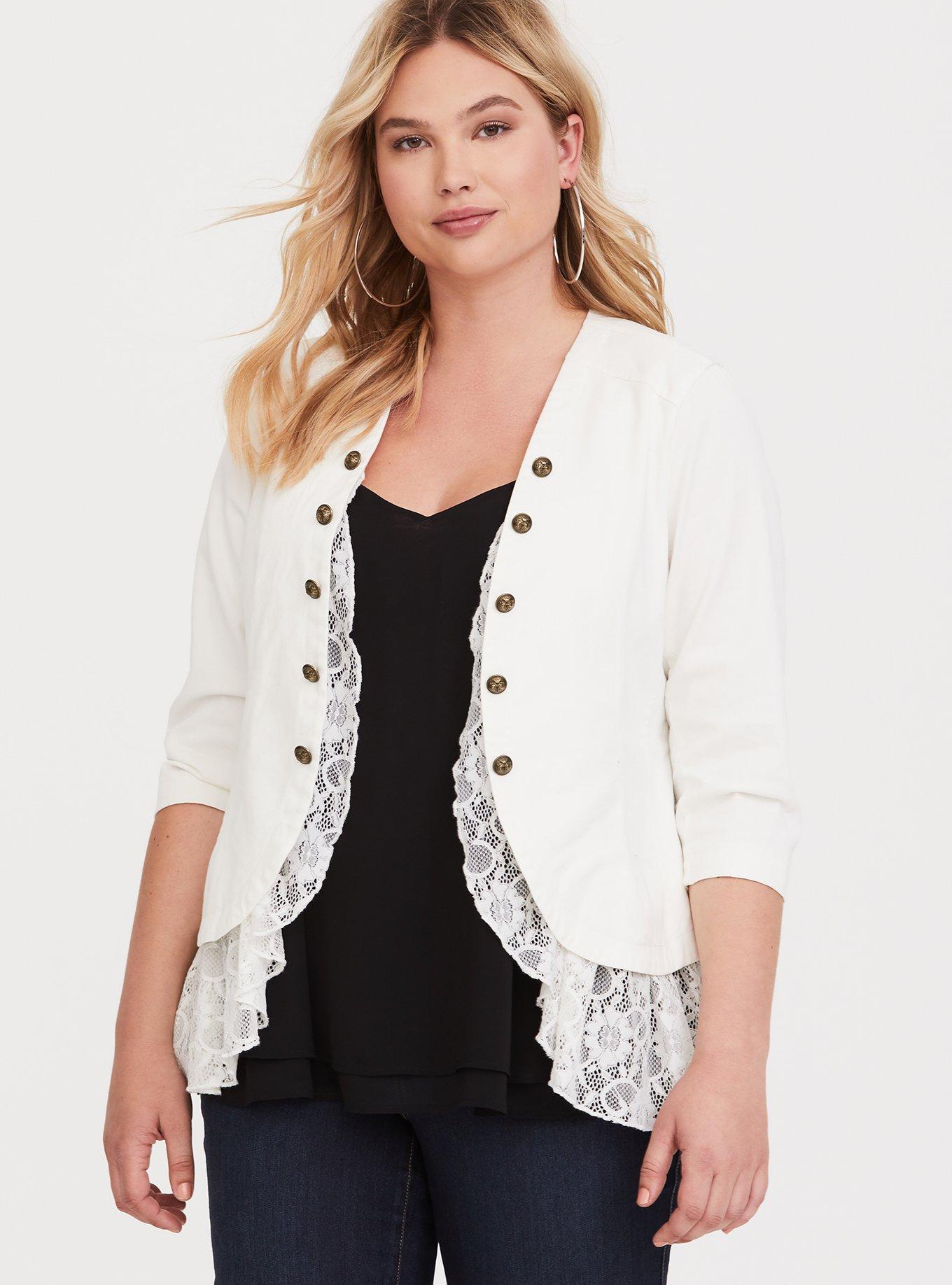 Ivory peplum jacket best sale