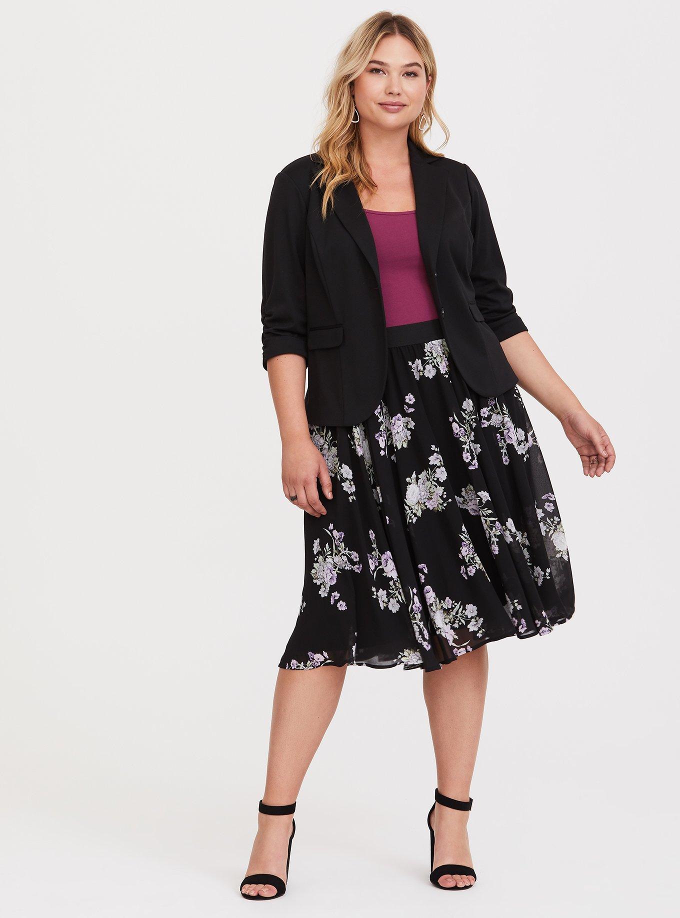 Midi Chiffon Skater Skirt, , hi-res