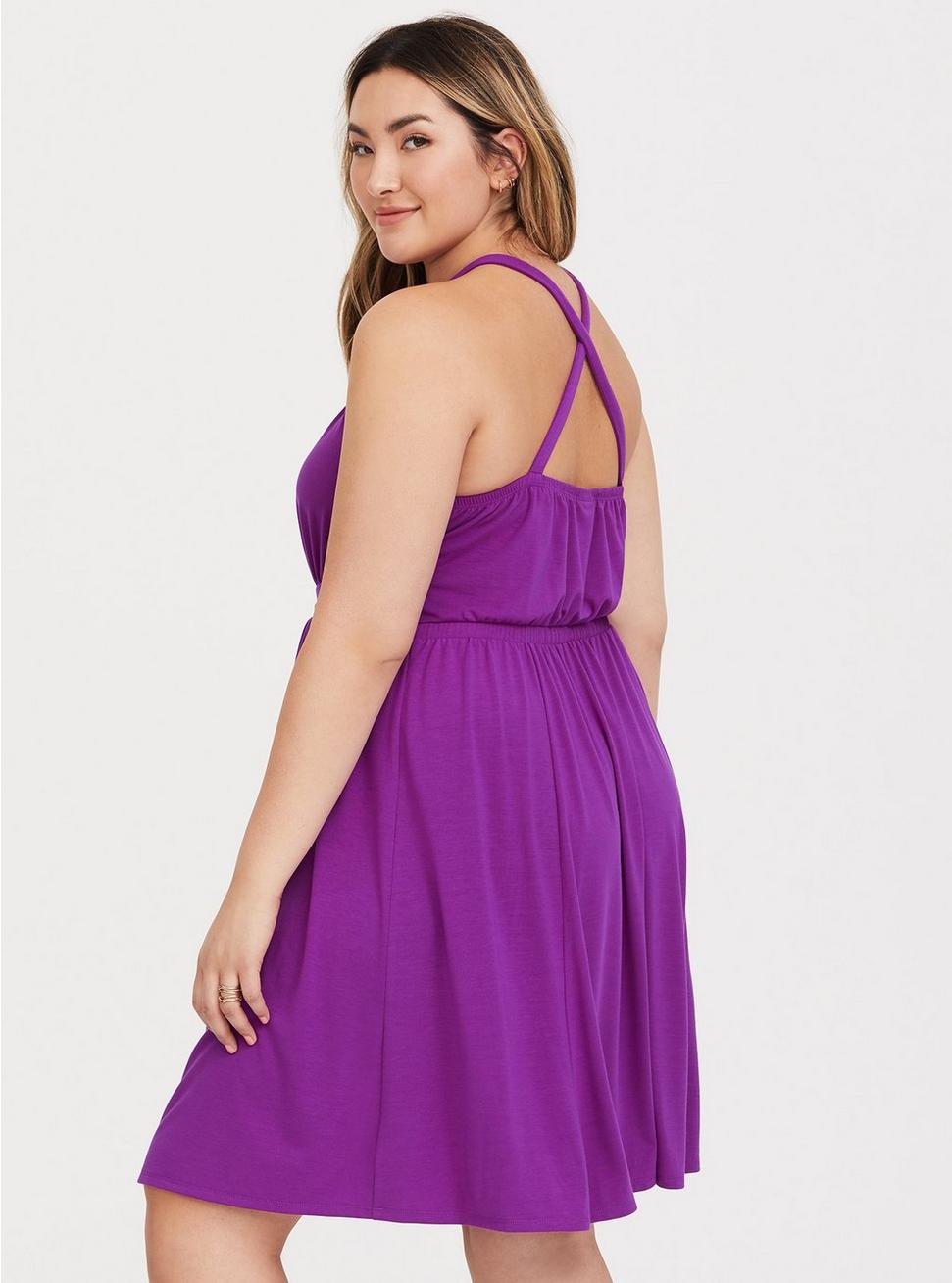 Plus Size - Purple High Neck Jersey Mini Dress - Torrid
